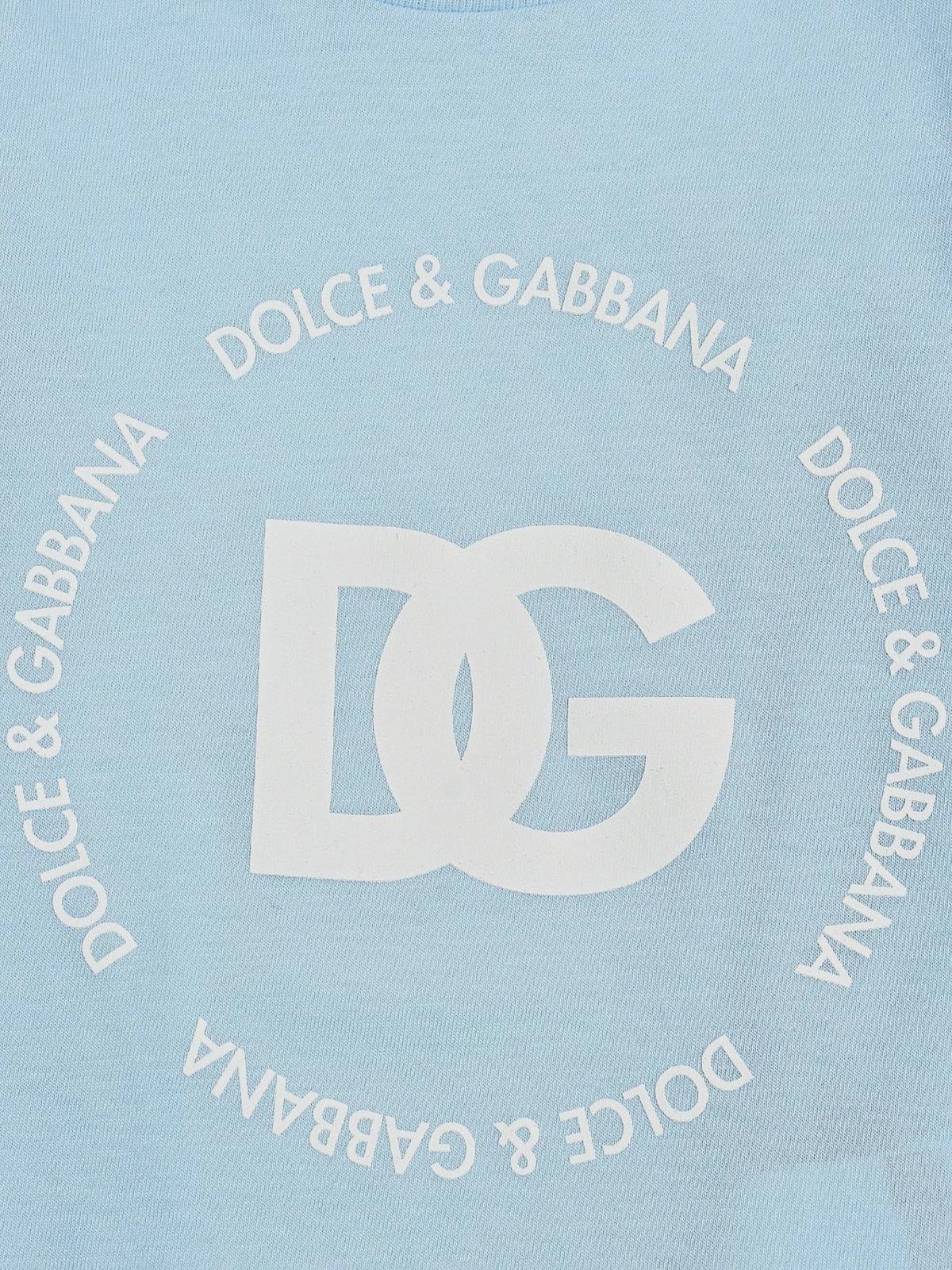 Футболка с лого, голубая Dolce&Gabbana Вид№3