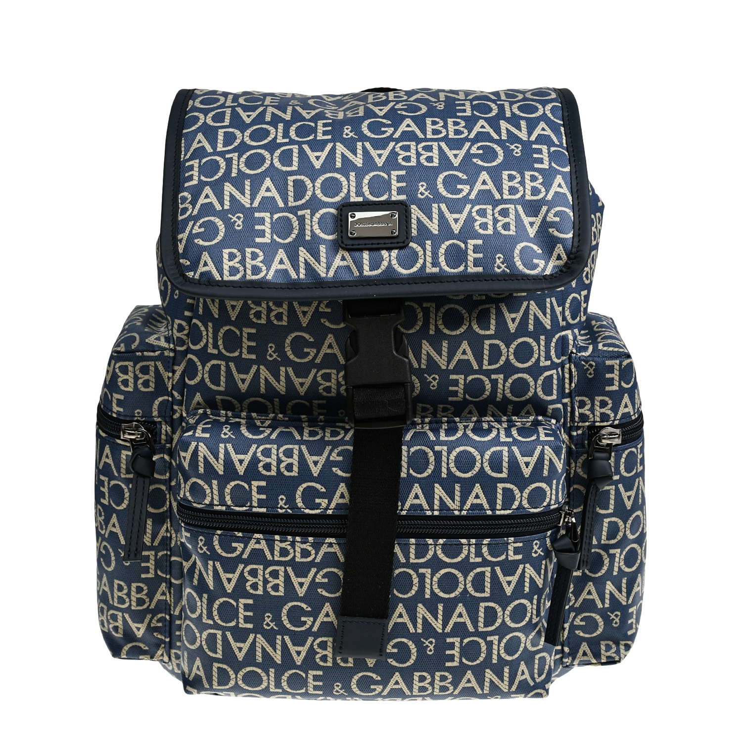Рюкзак жаккард сплошной логотип, тёмно-синий Dolce&Gabbana, размер unica
