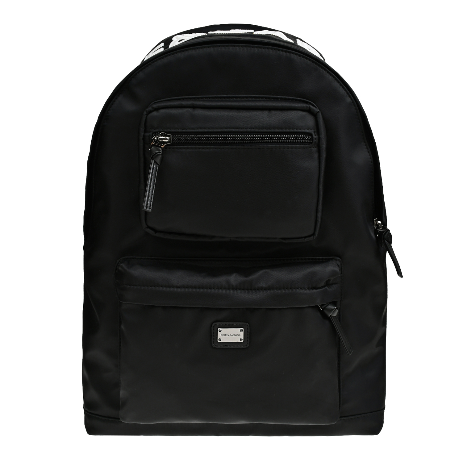 Рюкзак с карманами и логотипом сверху, черный Dolce&Gabbana, размер unica