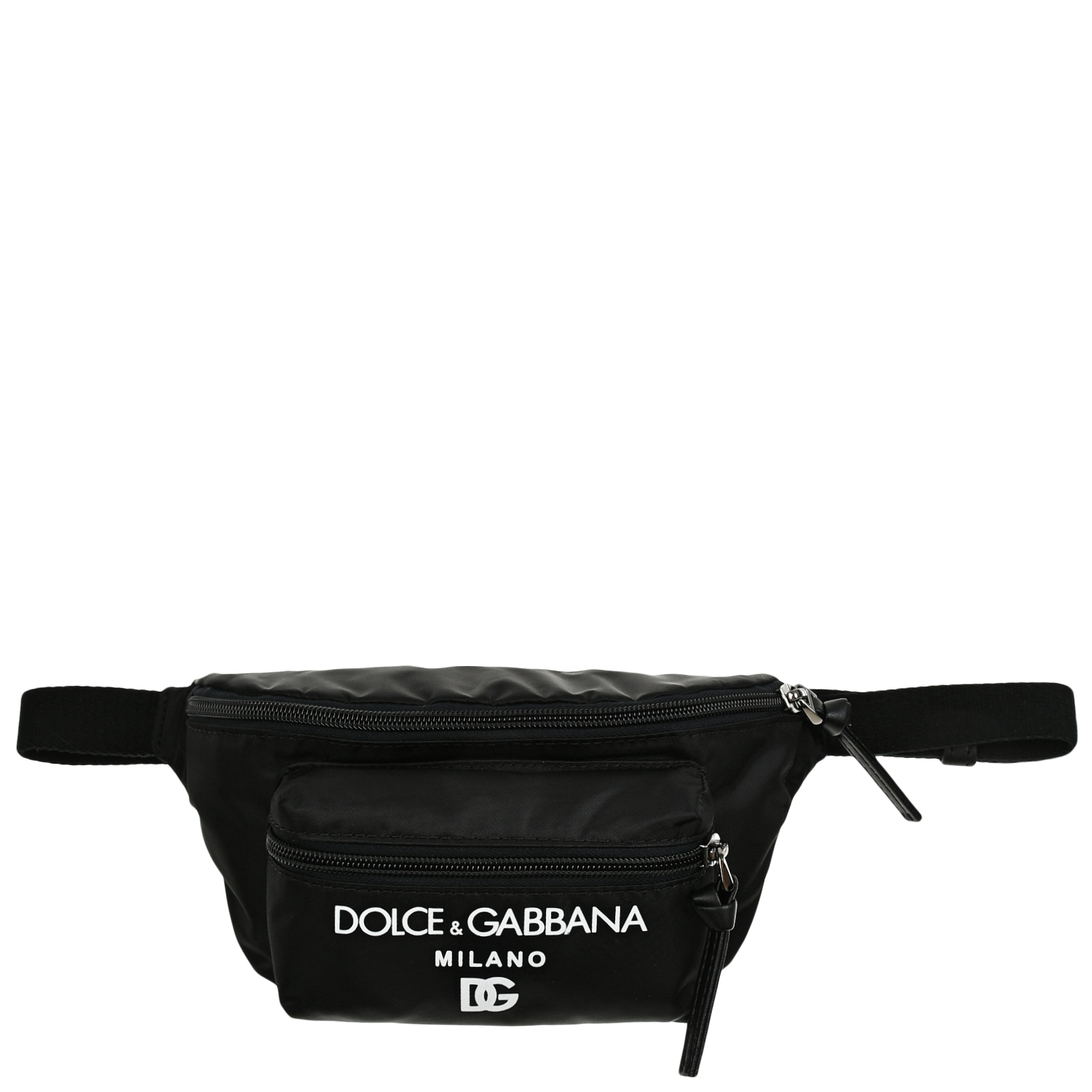 Поясная сумка с белым лого на кармане Dolce&Gabbana, размер unica, цвет черный