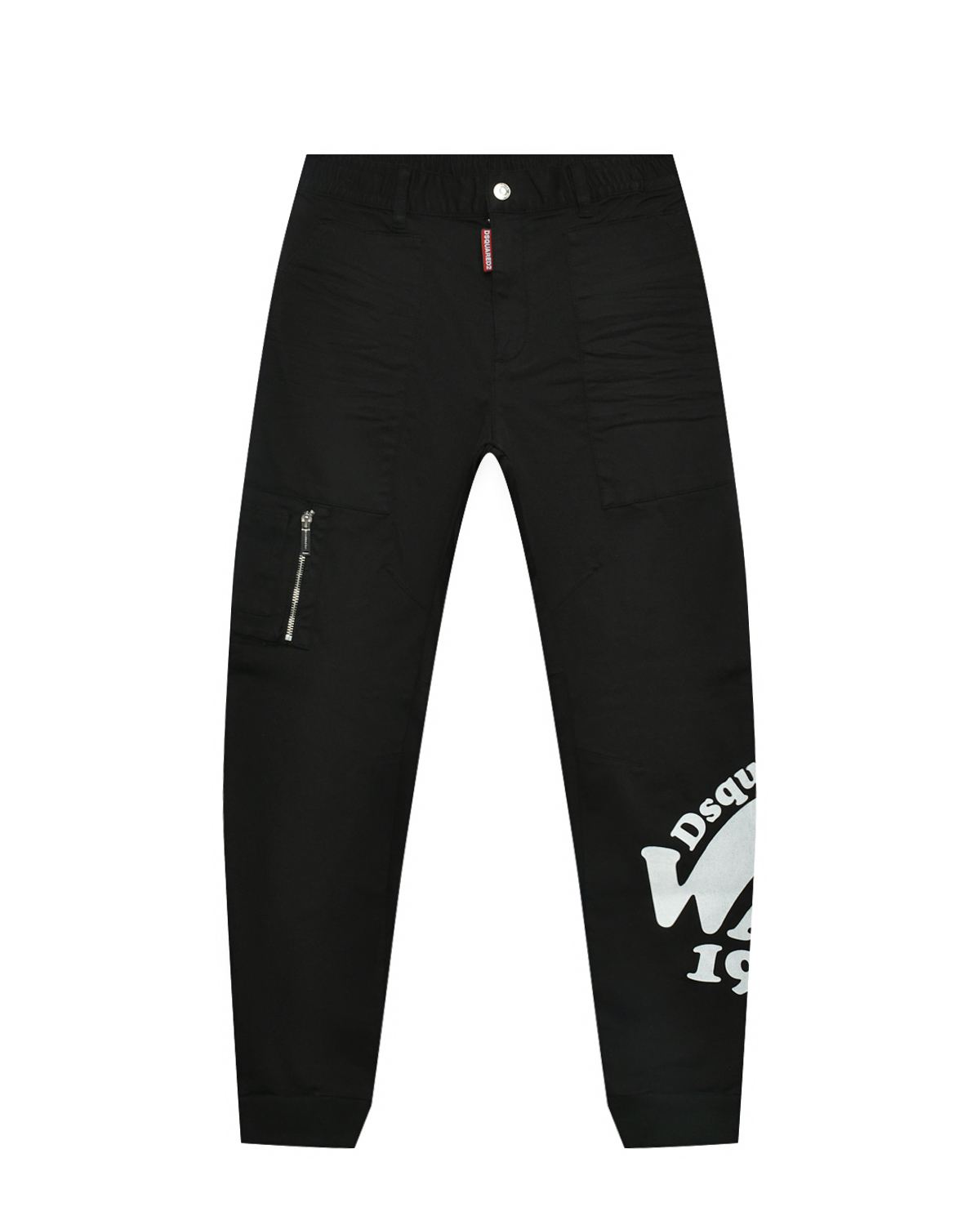 Зауженные джинсы с лого Dsquared2, размер 152, цвет черный