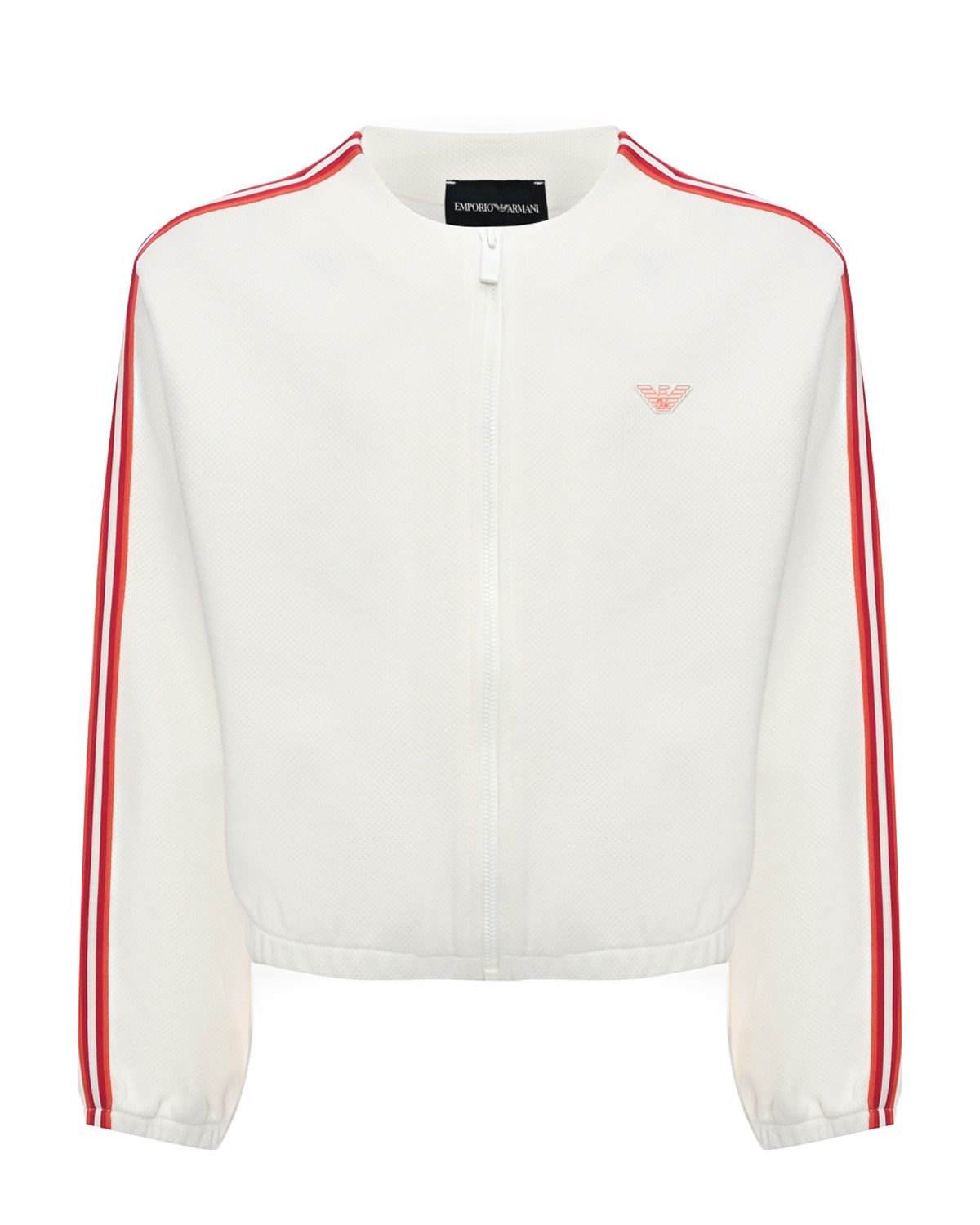 Спортивная куртка с красными лампасами Emporio Armani, размер 140, цвет белый - фото 1