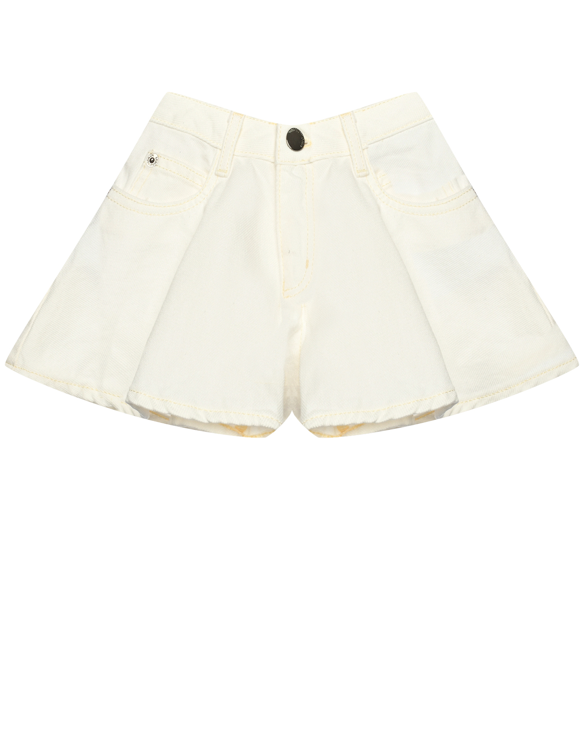Джинсовые шорты с вышитым лого, белые Emporio Armani