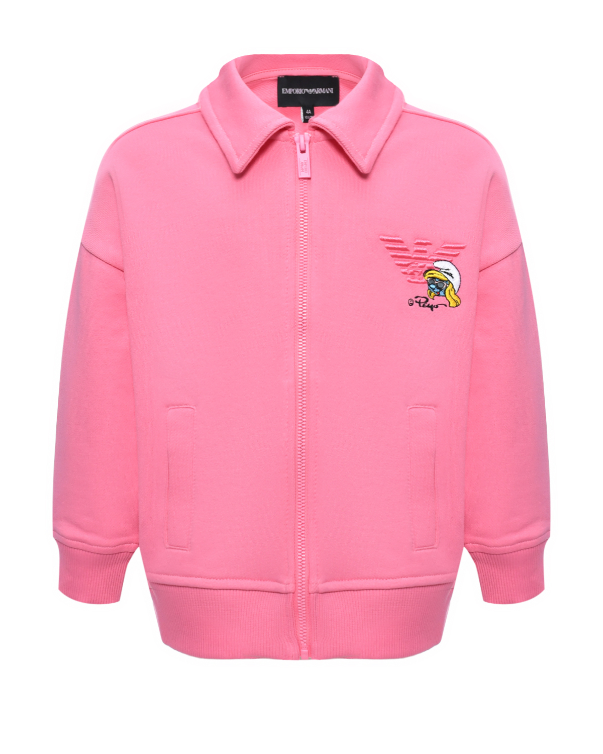 Спортивная куртка с нашивкой лого и смурфик Emporio Armani, размер 104, цвет нет цвета