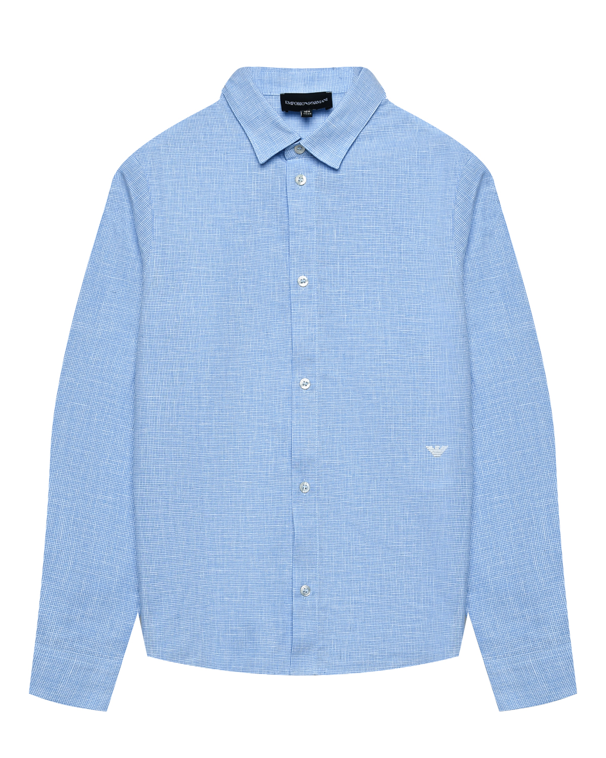 Рубашка с длинными рукавами, голубая Emporio Armani, размер 176, цвет нет цвета - фото 1