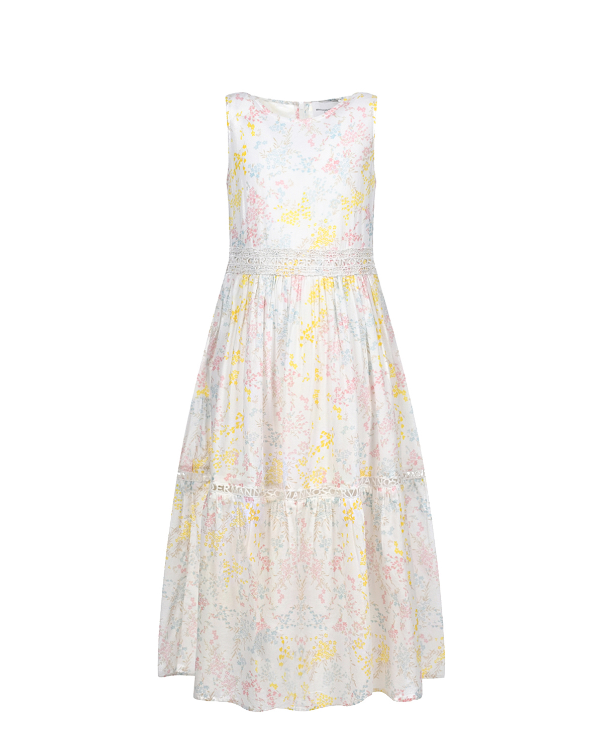 Платье с цветочным принтом и кружевной отделкой Ermanno Scervino, размер 140 - фото 1
