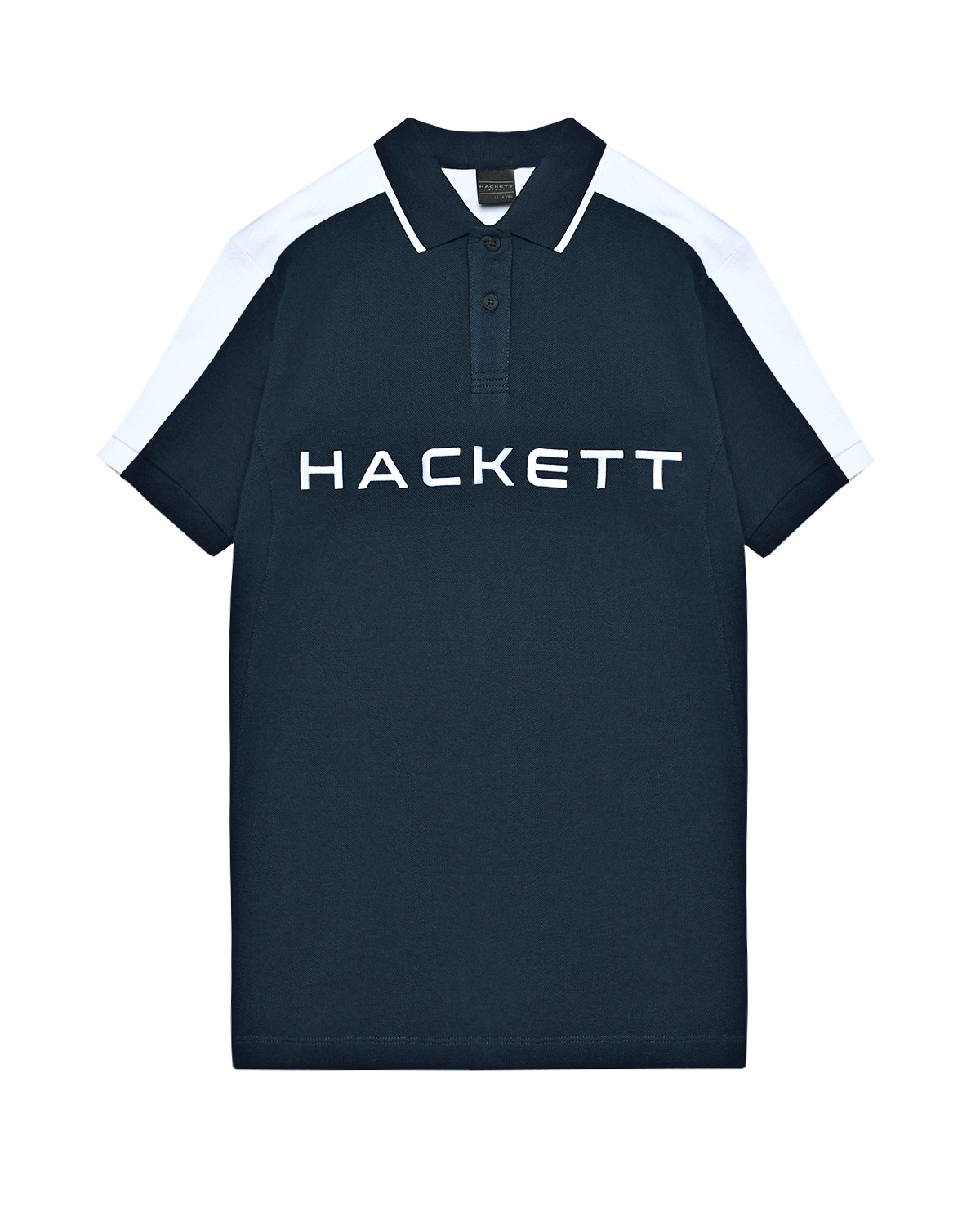 Футболка-поло синяя с белым лого Hackett London, размер 176, цвет нет цвета - фото 1