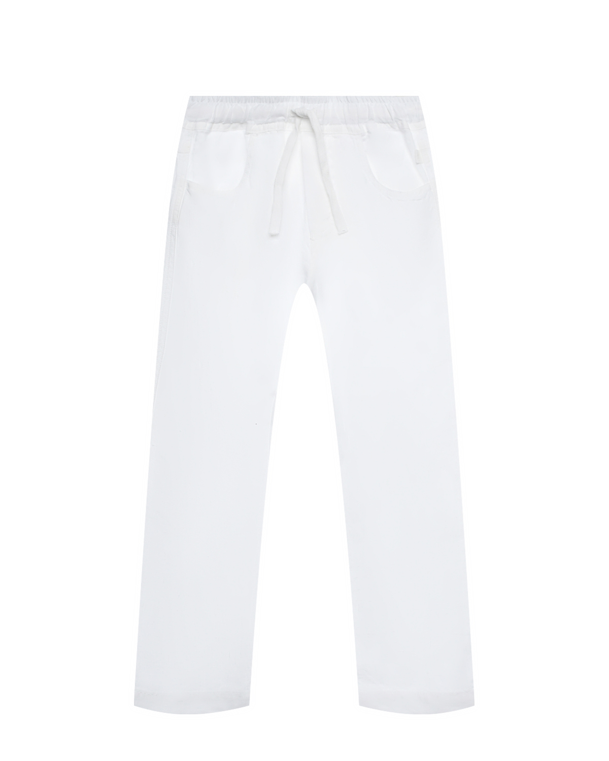 Льняные брюки с поясом на кулиске IL Gufo, размер 140, цвет белый