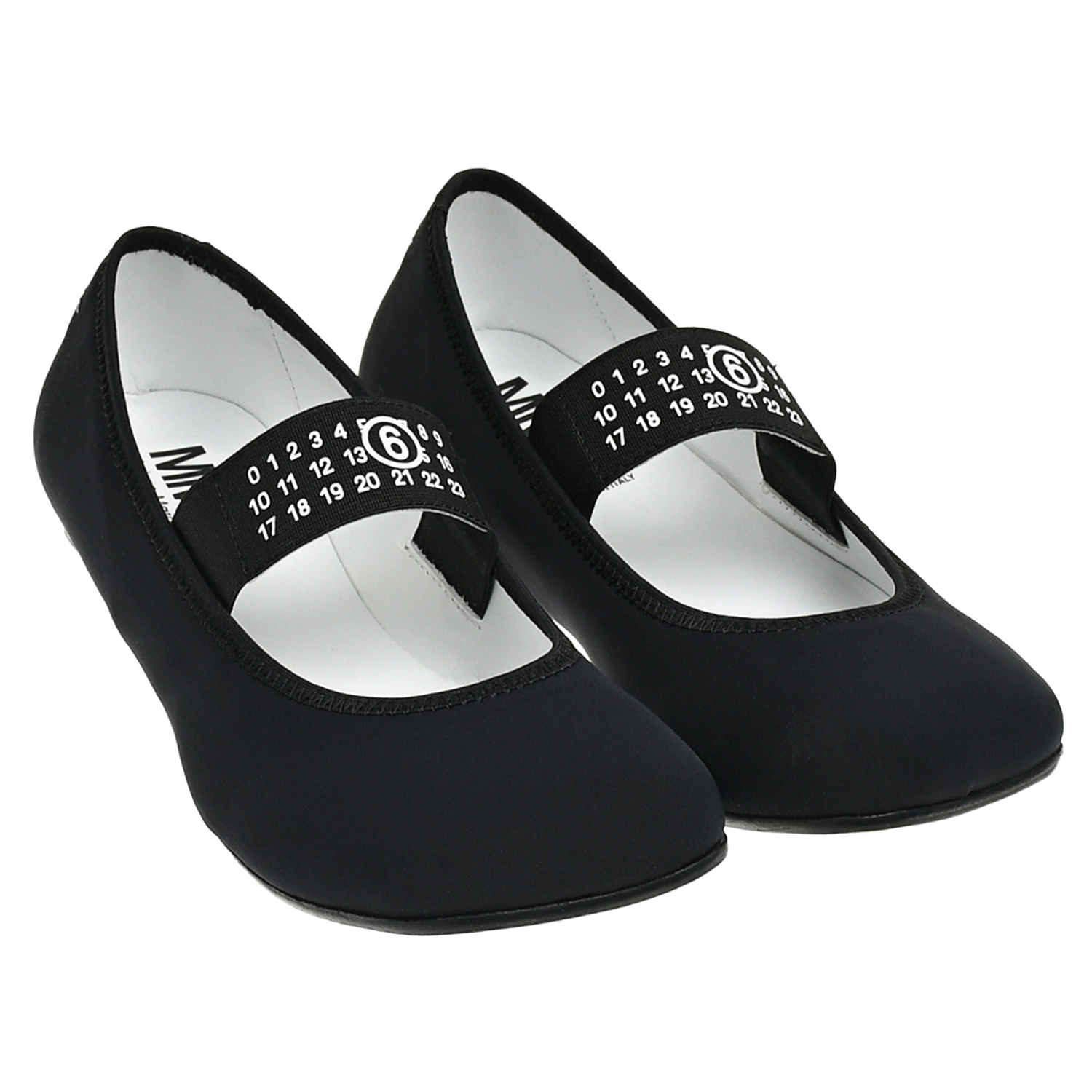 Туфли с белым лого, черные MM6 Maison Margiela, размер 35, цвет черный - фото 1