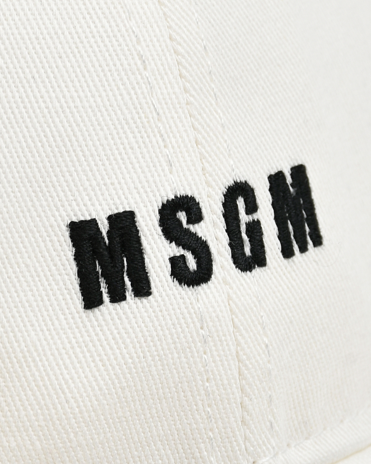 Кепка с вышитым черным логотипом, белая MSGM Вид№3