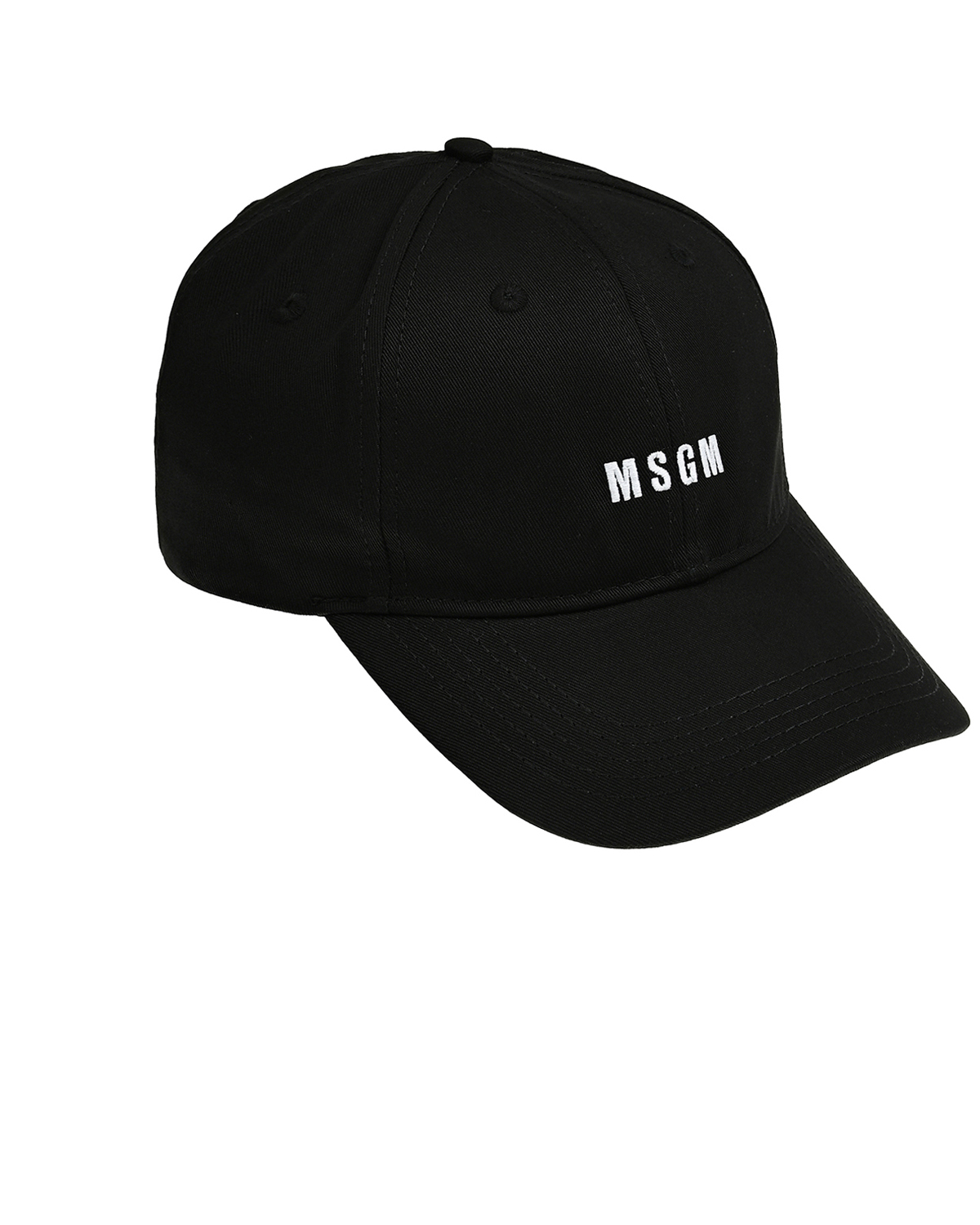 Кепка с вышитым белым логотипом, черная MSGM свитшот с логотипом вышитым бусинками msgm