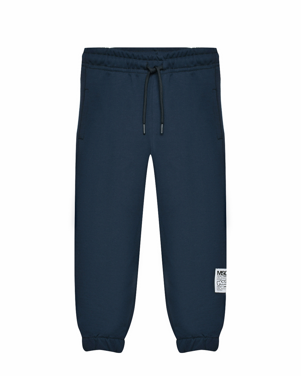 Спортивные брюки с поясом на кулиске, темно-синие MSGM, размер 140, цвет синий