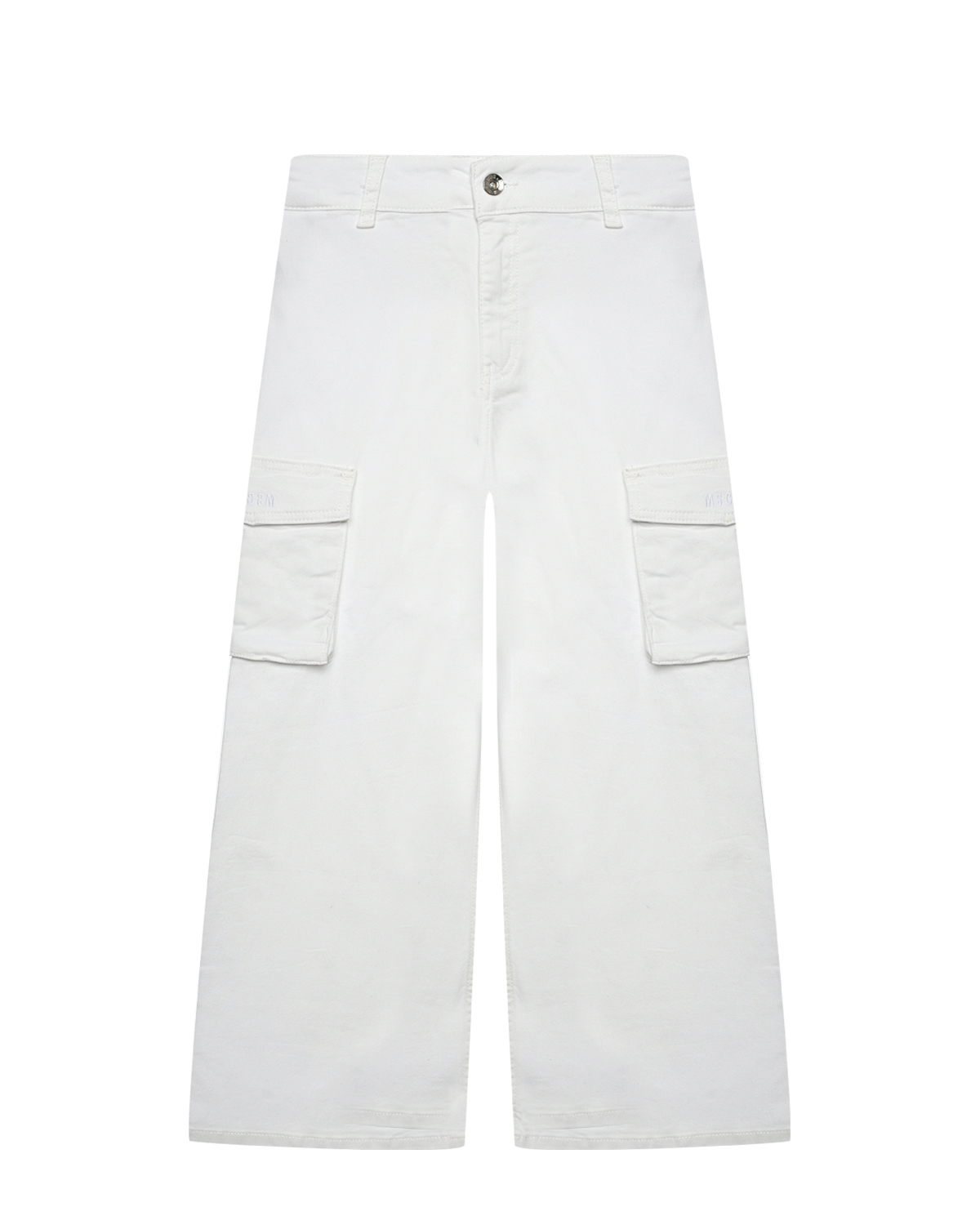 Брюки с карманами-карго, белые MSGM костюмные брюки с карманами карго