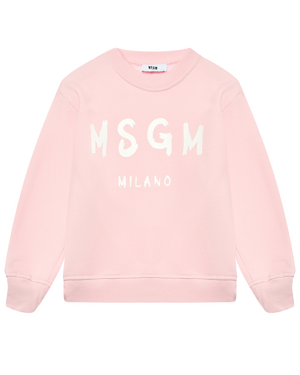 Свитшот из флиса с белым логотипом, розовый MSGM свитшот с логотипом вышитым бусинками msgm