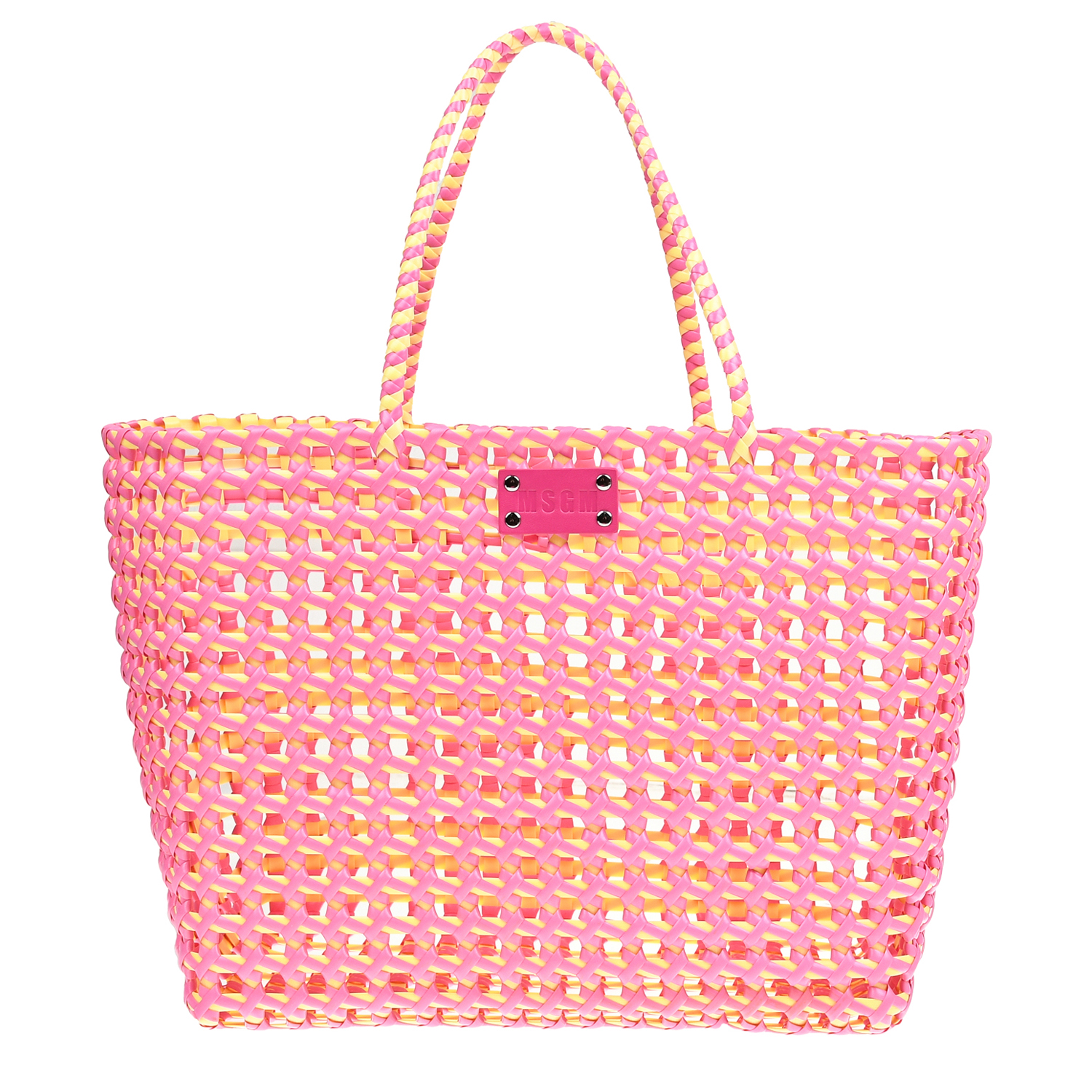 Плетеная сумка шоппер MSGM, размер unica, цвет нет цвета