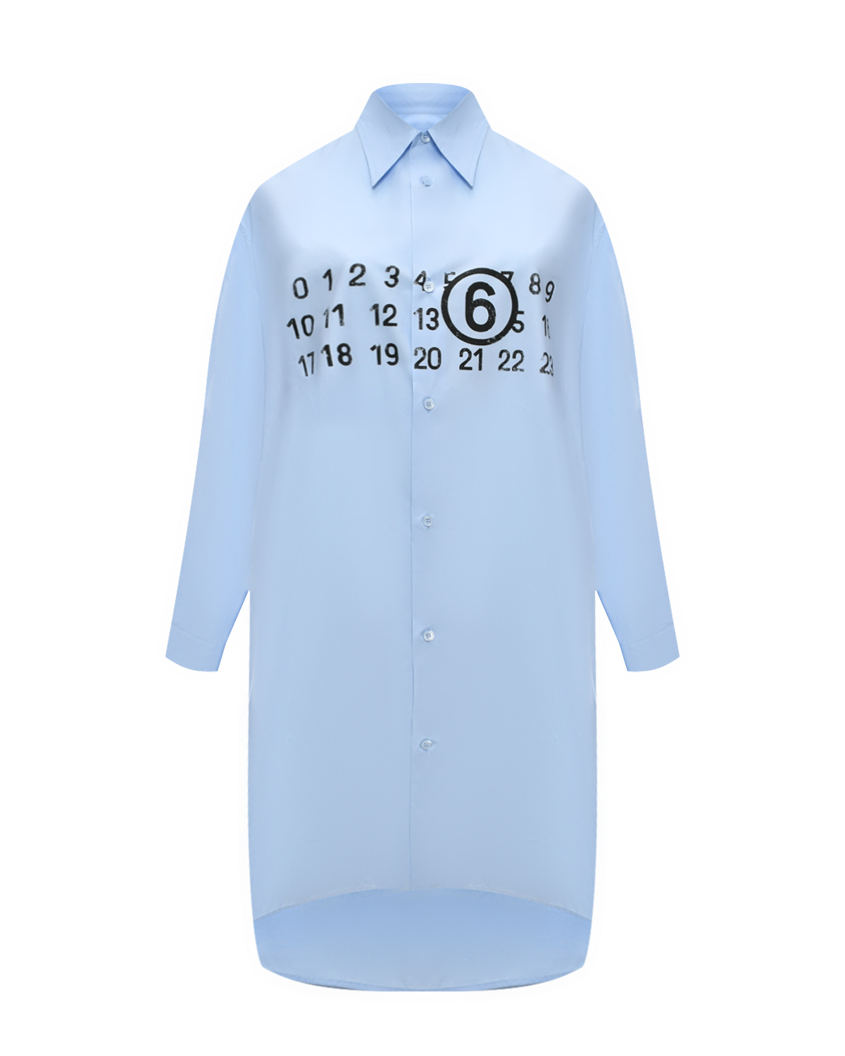 Платье-рубашка с лого, голубое MM6 Maison Margiela толстовка худи с лого mm6 maison margiela