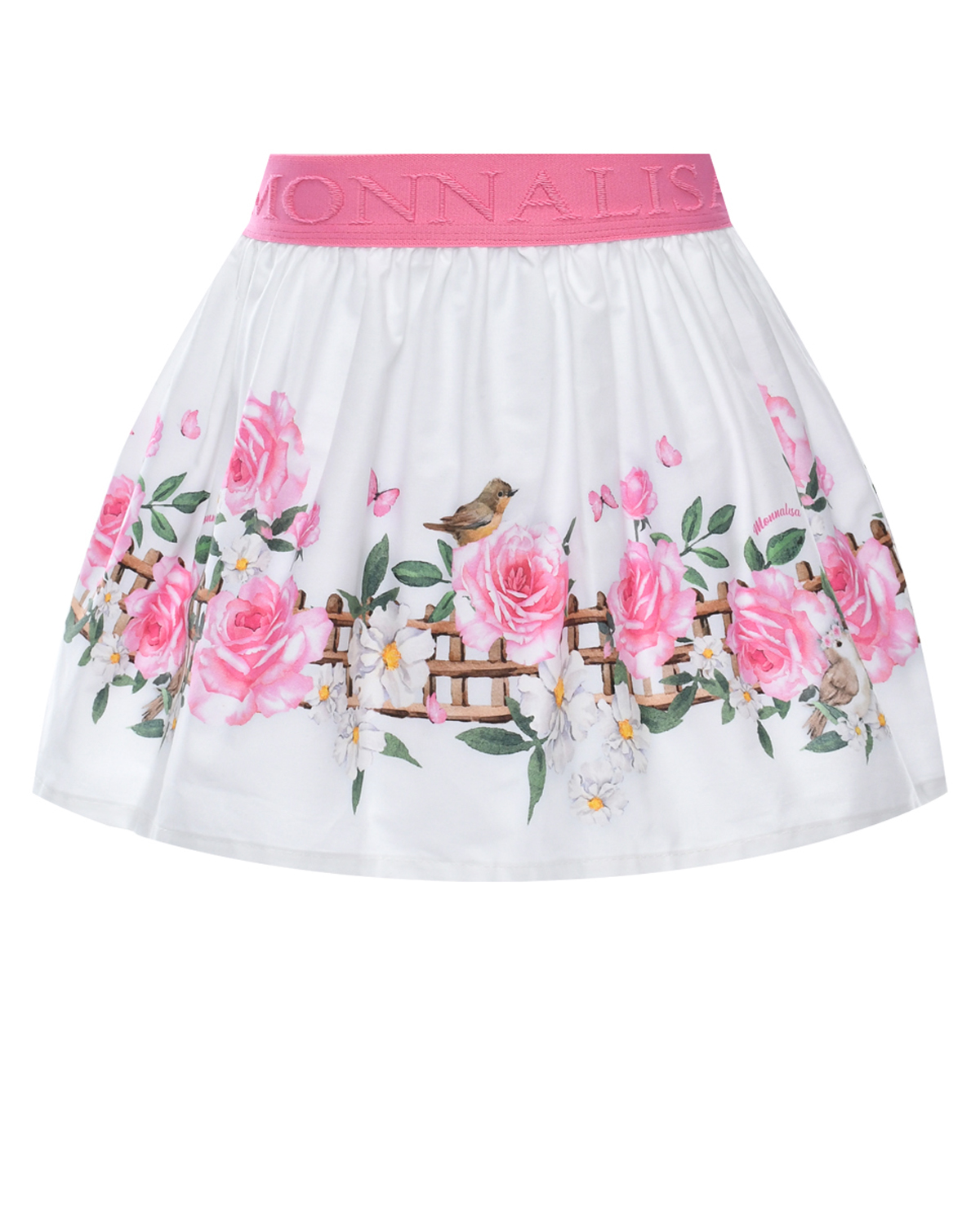 Юбка со сплошным цветочным принтом Monnalisa розовая юбка с очным принтом monnalisa