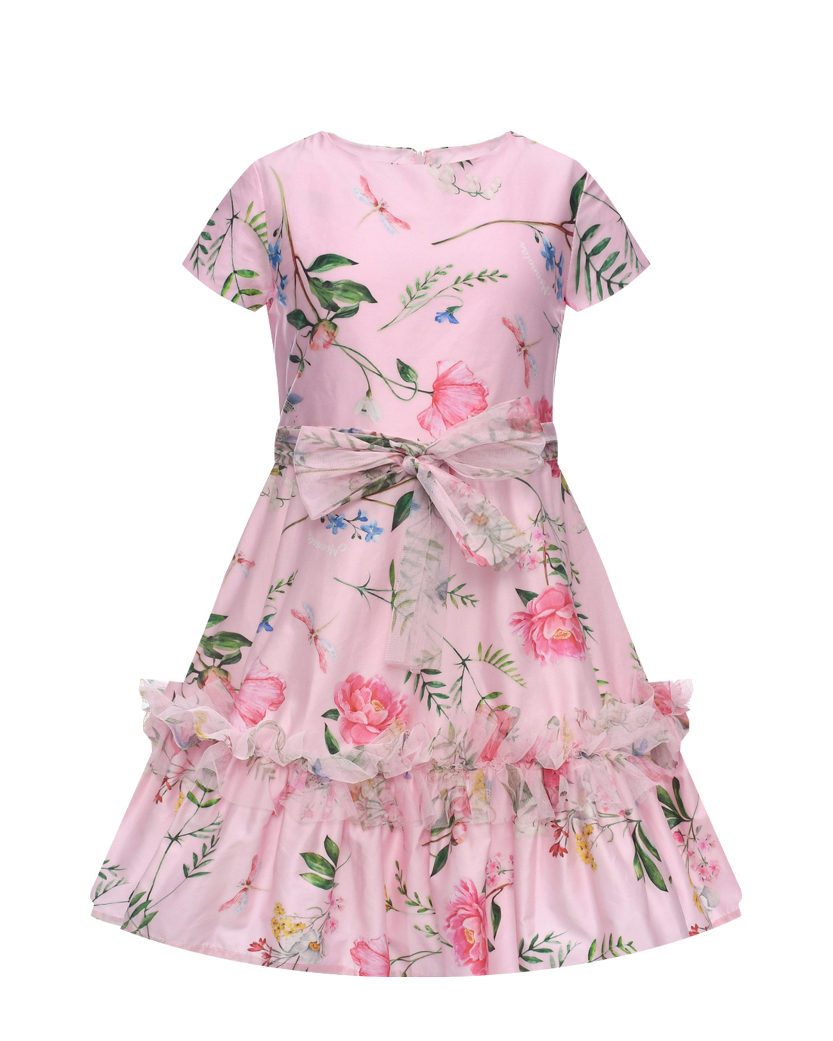 Платье со сплошным цветочным принтом Monnalisa юбка со сплошным очным принтом monnalisa