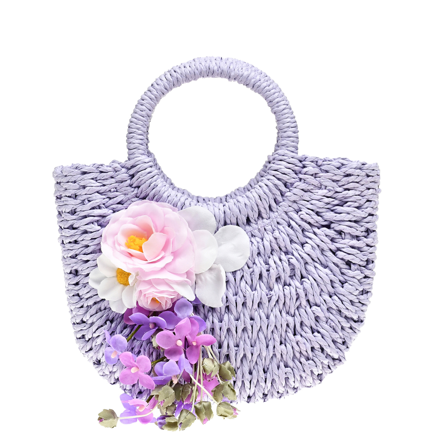 Плетеная сумка с цветами Monnalisa, размер unica - фото 1