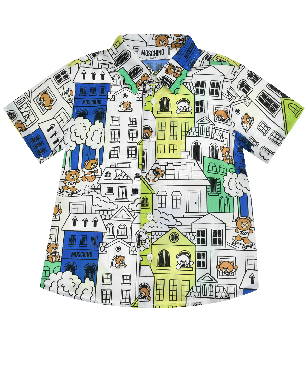 Рубашка с принтом "город" Moschino