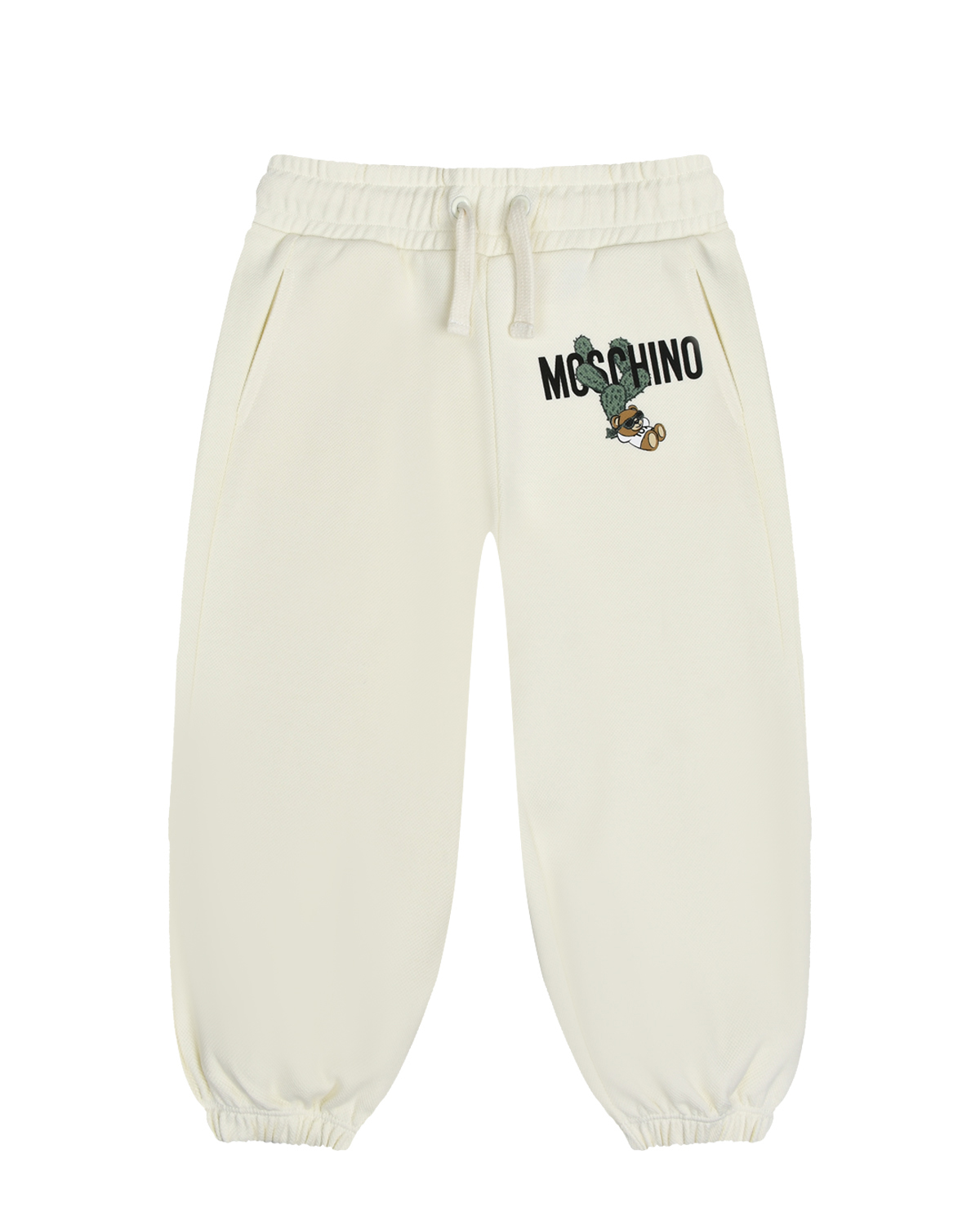 Спортивные брюки с принтом "лого и кактус" Moschino, размер 104, цвет нет цвета