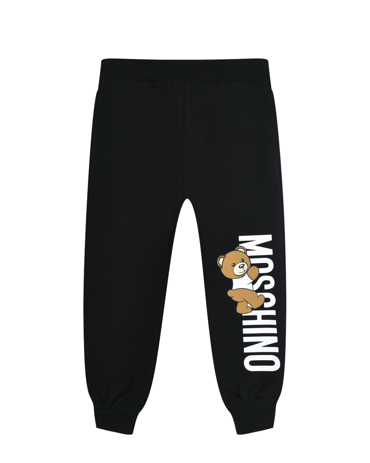 Спортивные брюки с вертикальным лого Moschino, размер 116, цвет черный - фото 1