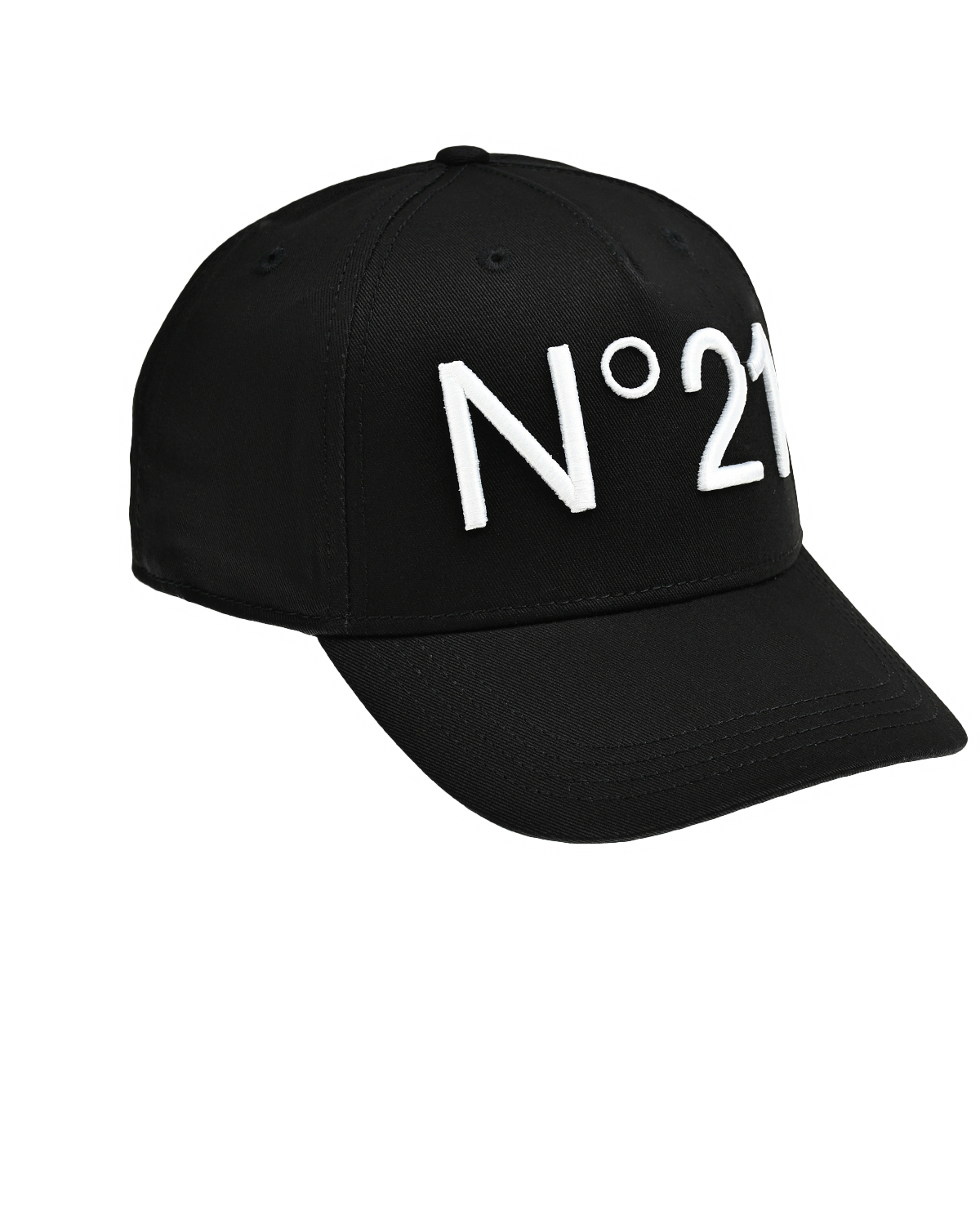 Бейсболка с белым лого, черная No. 21, размер 3, цвет черный