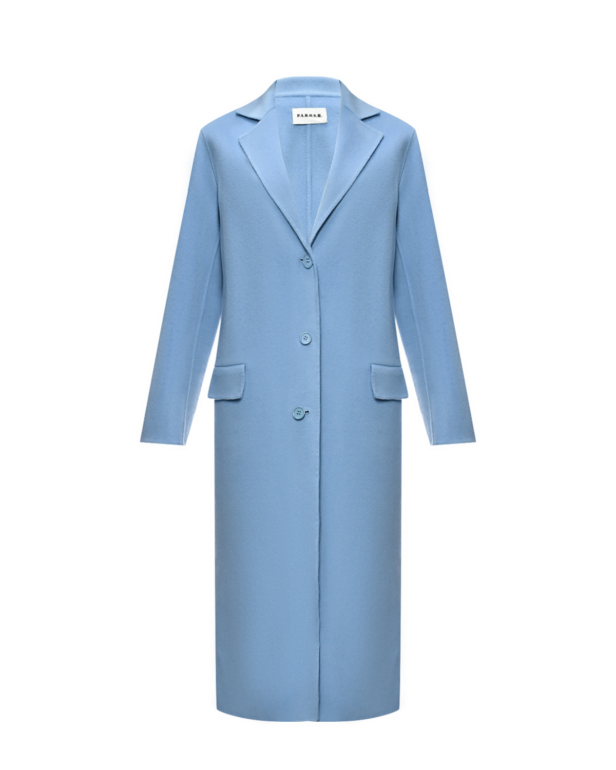 Однобортное пальто прямого кроя, голубое Parosh однобортное пальто прямого кроя голубое parosh