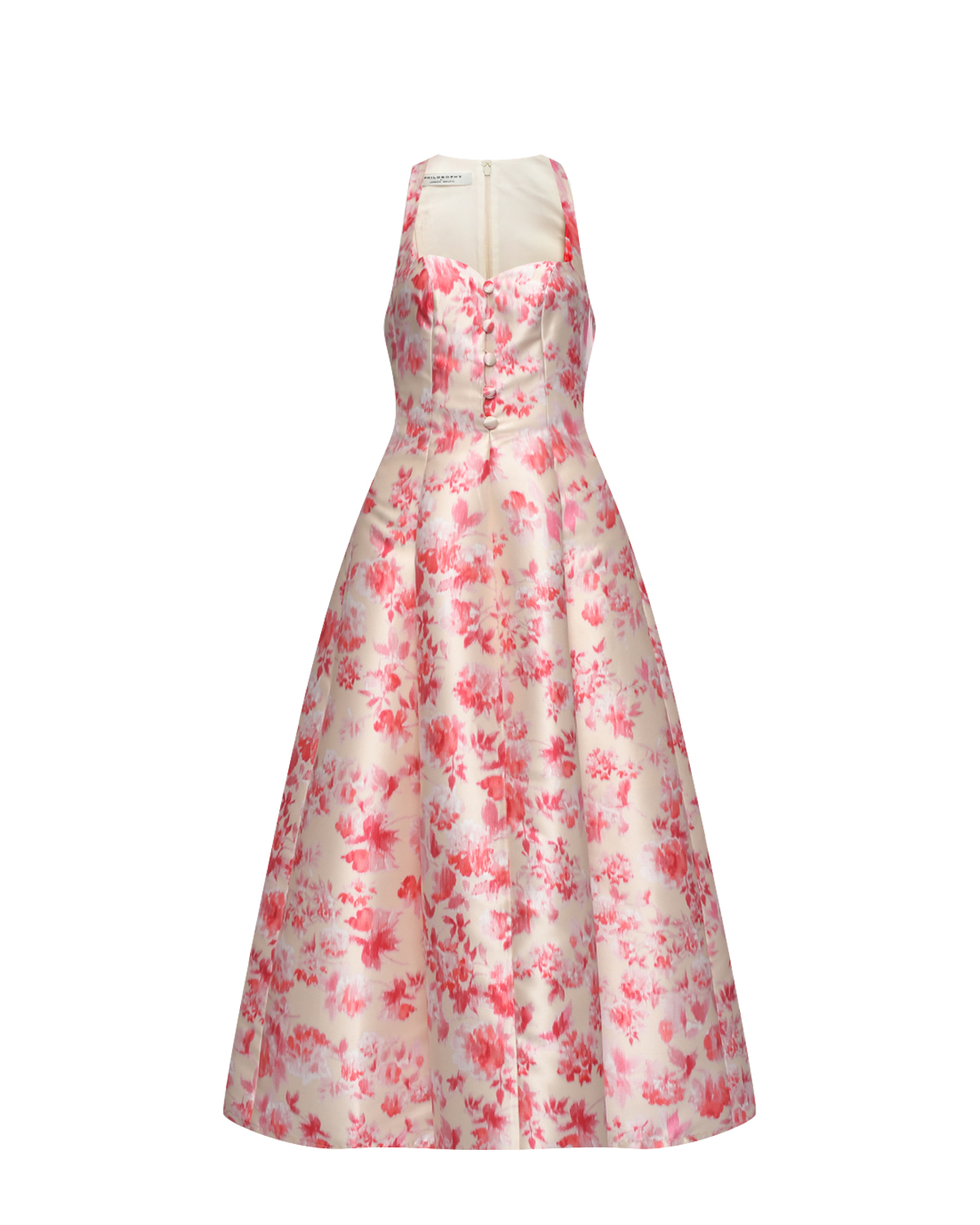 Корсетное платье из атласа с цветочным принтом в стиле Dior Philosophy Di Lorenzo Serafini, размер 40 - фото 1