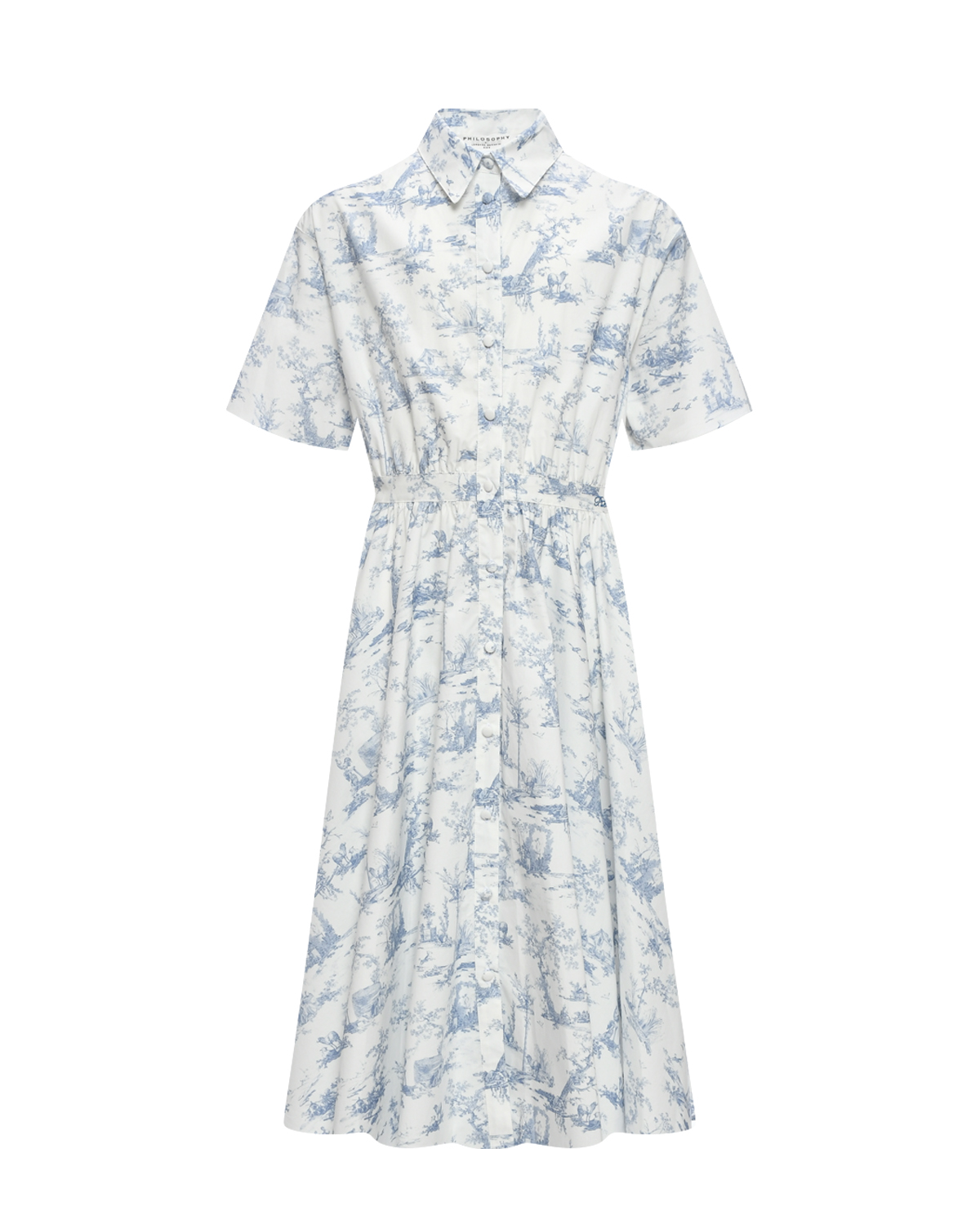 Платье-рубашка из хлопка Philosophy di Lorenzo Serafini Kids, размер 128, цвет мультиколор - фото 1