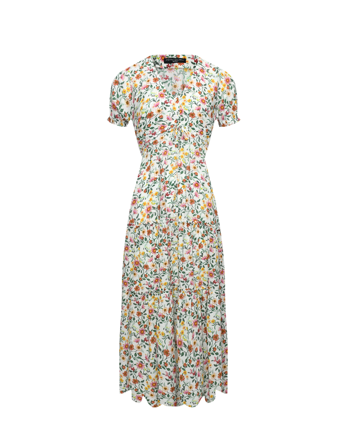 Платье BELLA в мелкий цветочный принт, белое Pietro Brunelli, размер 44 - фото 1
