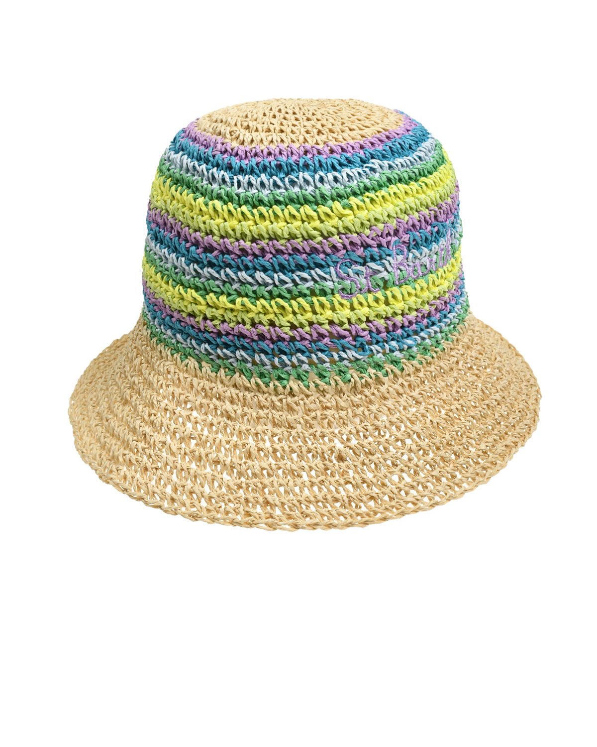 Плетеная шляпа в полоску Saint Barth, размер 116, цвет нет цвета