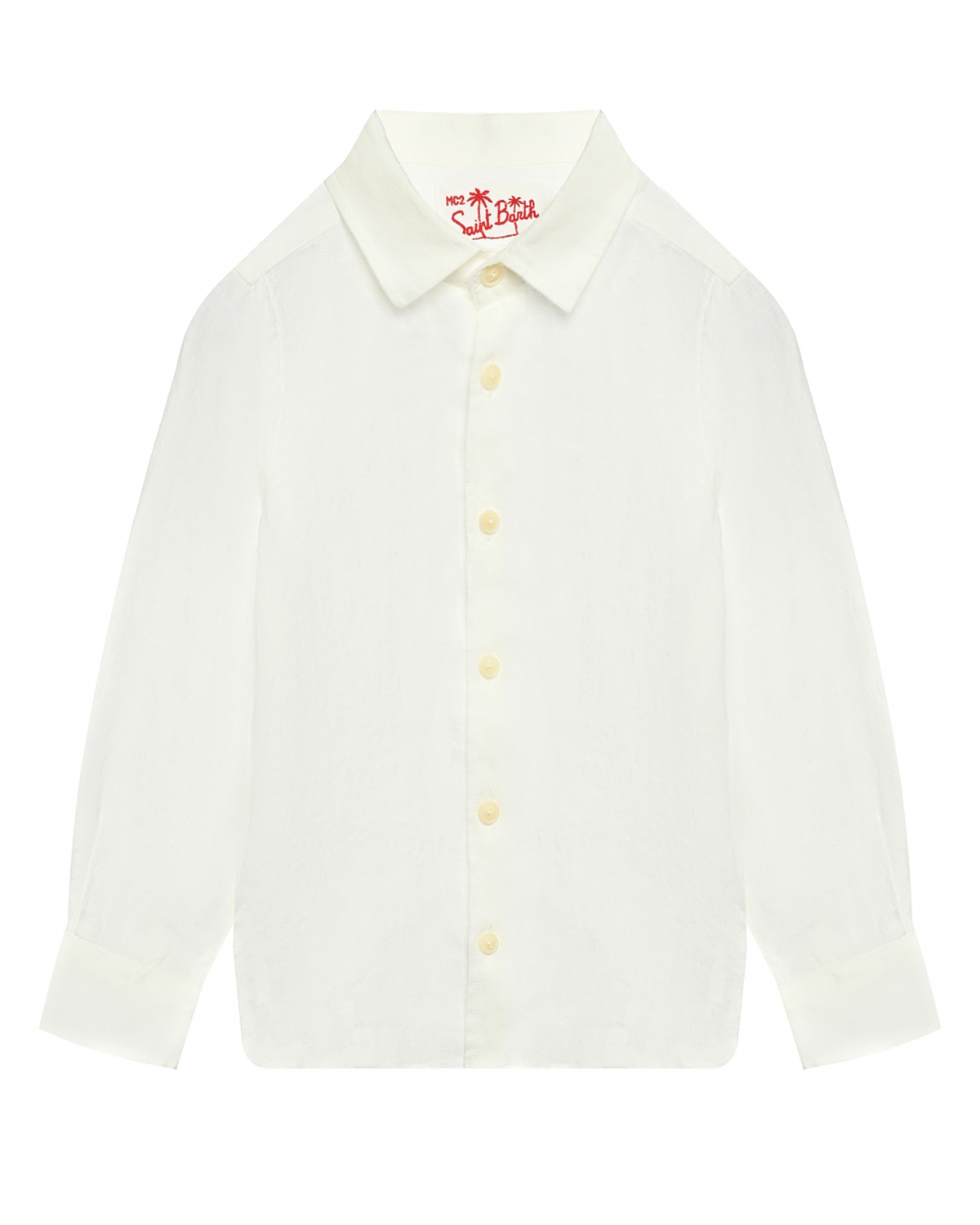 Льняная рубашка с длинными рукавами, белая Saint Barth