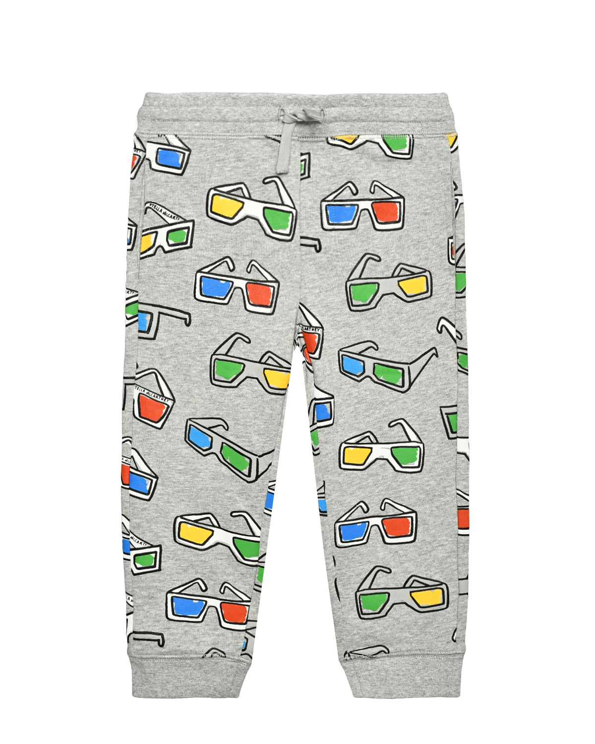 Спортивные брюки со сплошным принтом "очки" Stella McCartney, размер 116, цвет серый - фото 1