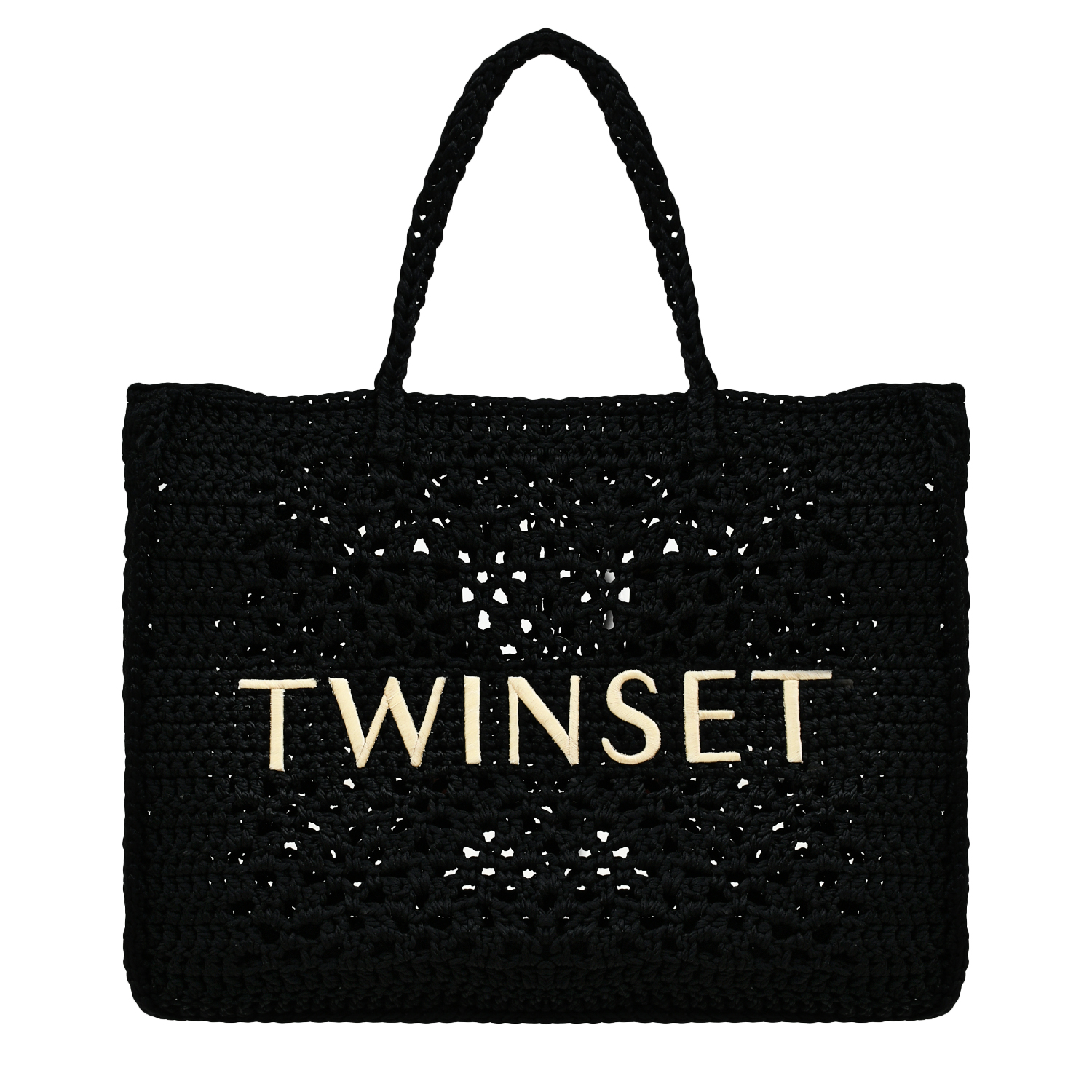 Плетеная сумка тоут, черная TWINSET, размер unica, цвет нет цвета - фото 1
