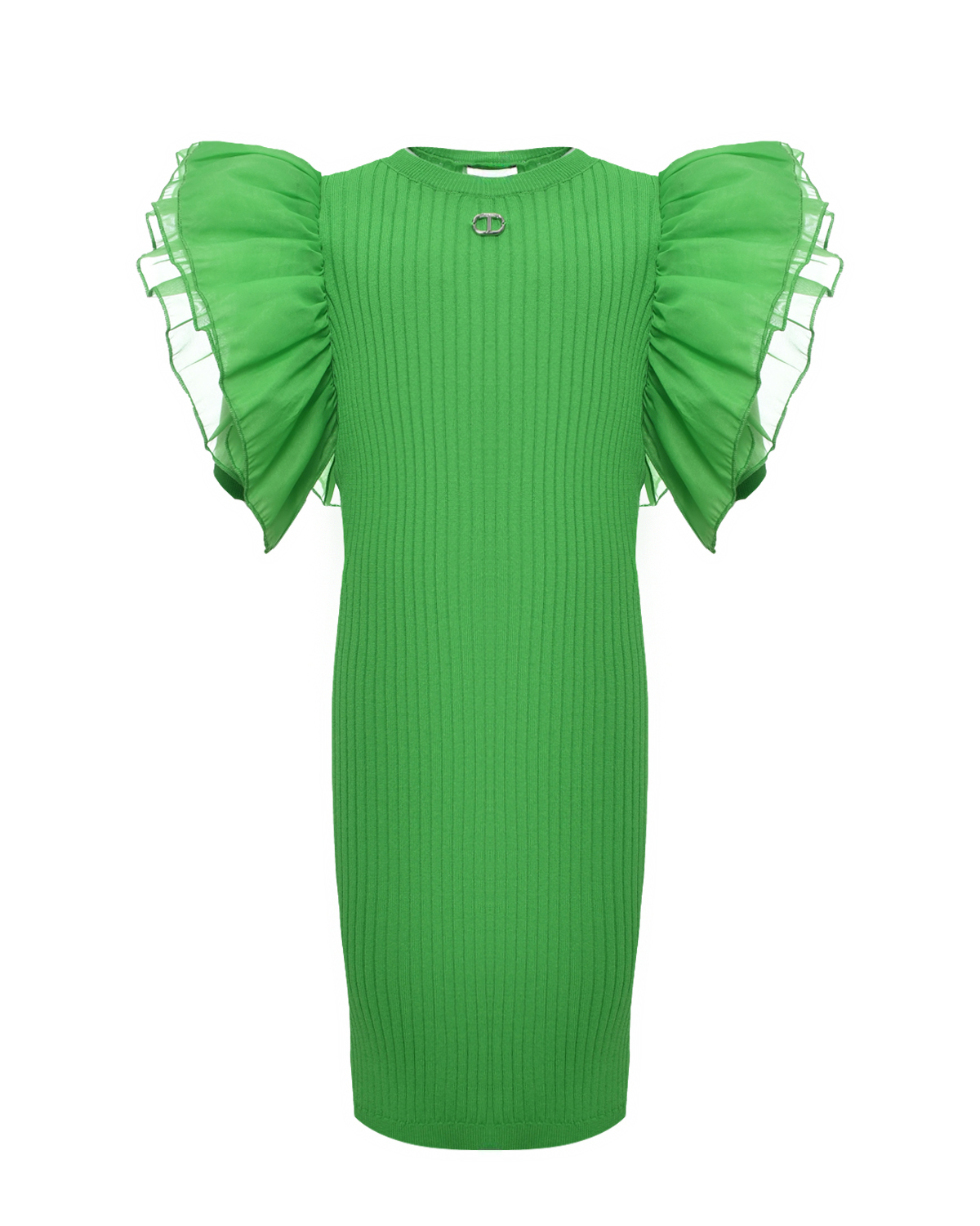 Вязаное платье с рукавами-крылышками TWINSET, размер 152, цвет зеленый - фото 1