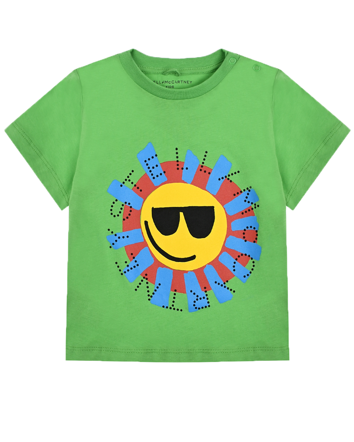 Футболка принт солнце в очках Stella McCartney, размер 92, цвет зеленый - фото 1