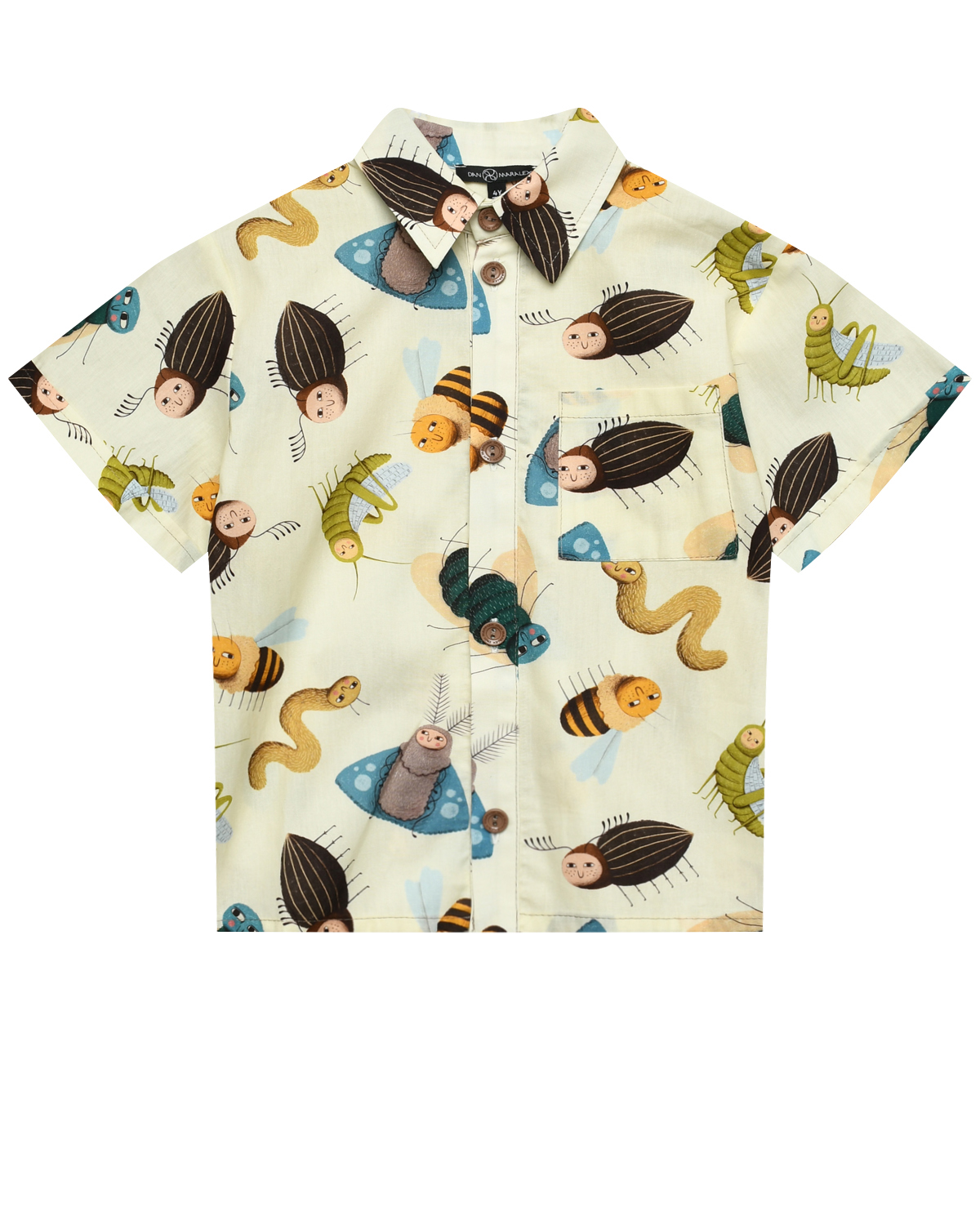 Рубашка с принтом "жуки" Dan Maralex, размер 98, цвет мультиколор - фото 1