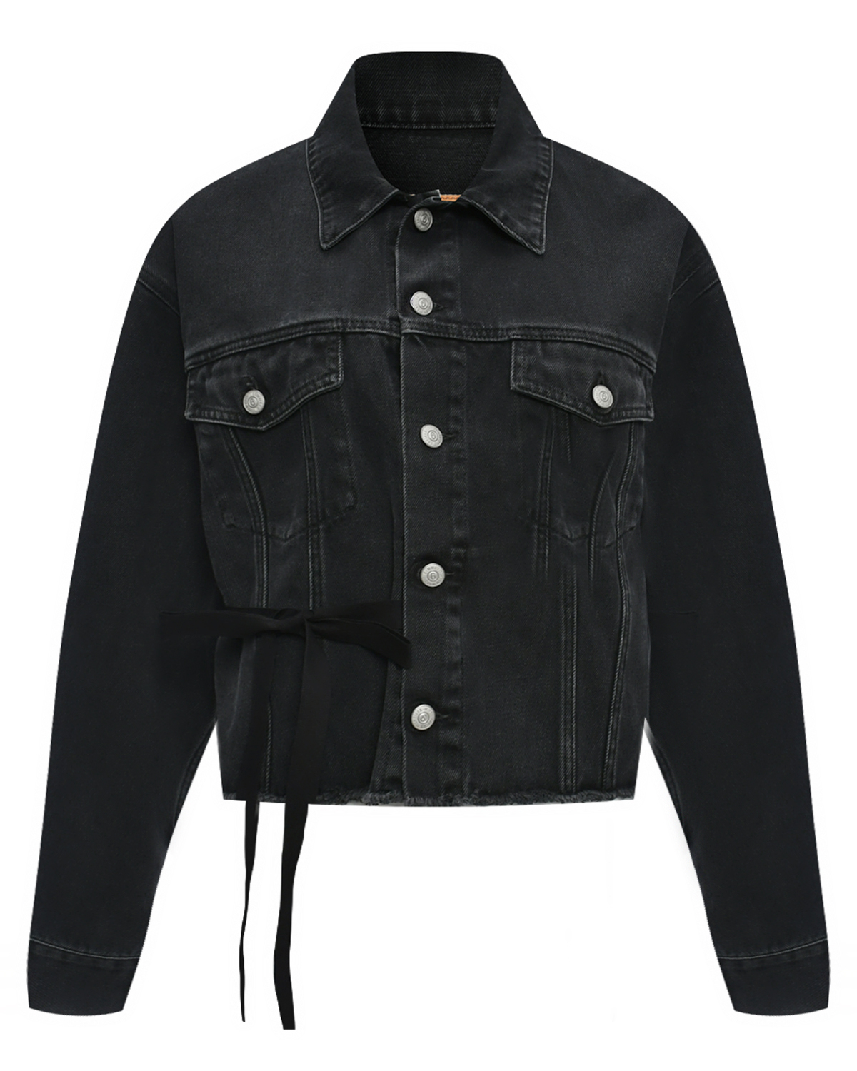 Джинсовая куртка, черная MM6 Maison Margiela футболка базовая черная с лого mm6 maison margiela