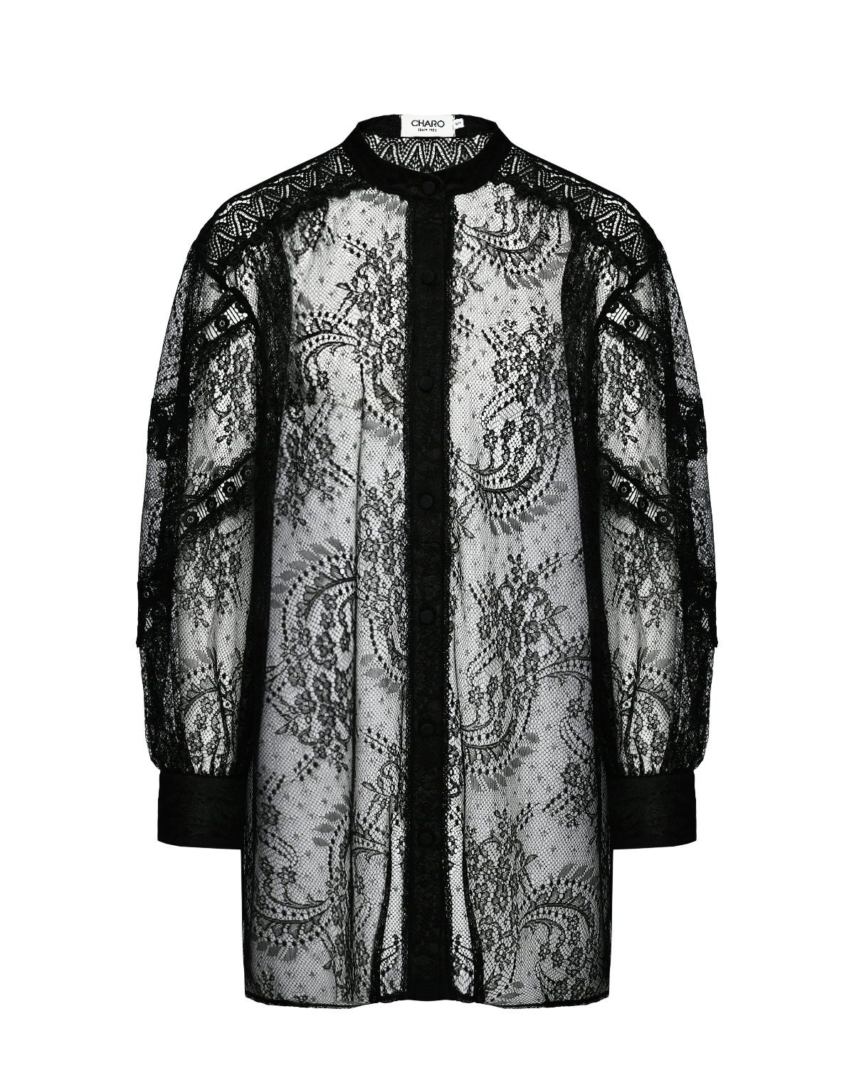 Гипюровая блузка, черная Charo Ruiz, размер 40, цвет нет цвета - фото 1