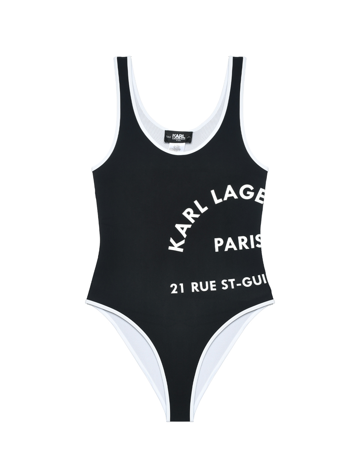 Купальник слитный с принтом логотипом, черный Karl Lagerfeld kids купальник karl lagerfeld