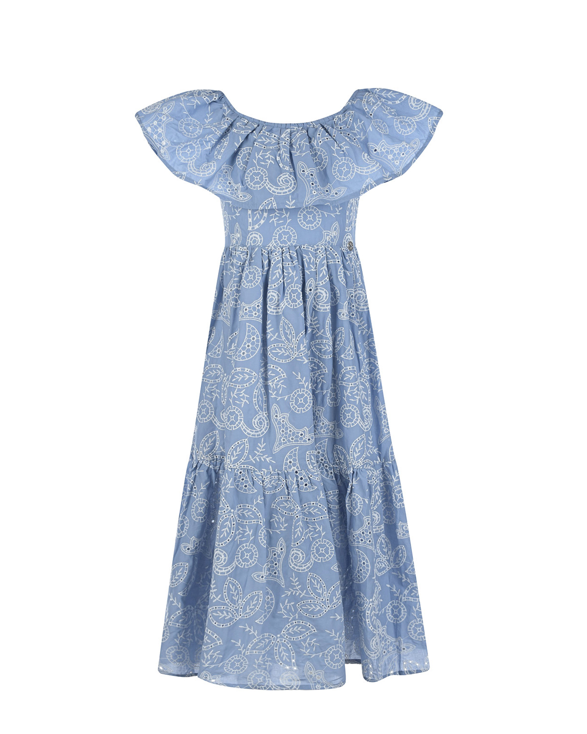 Голубое платье с шитьем Dan Maralex детское, размер 140, цвет голубой - фото 1