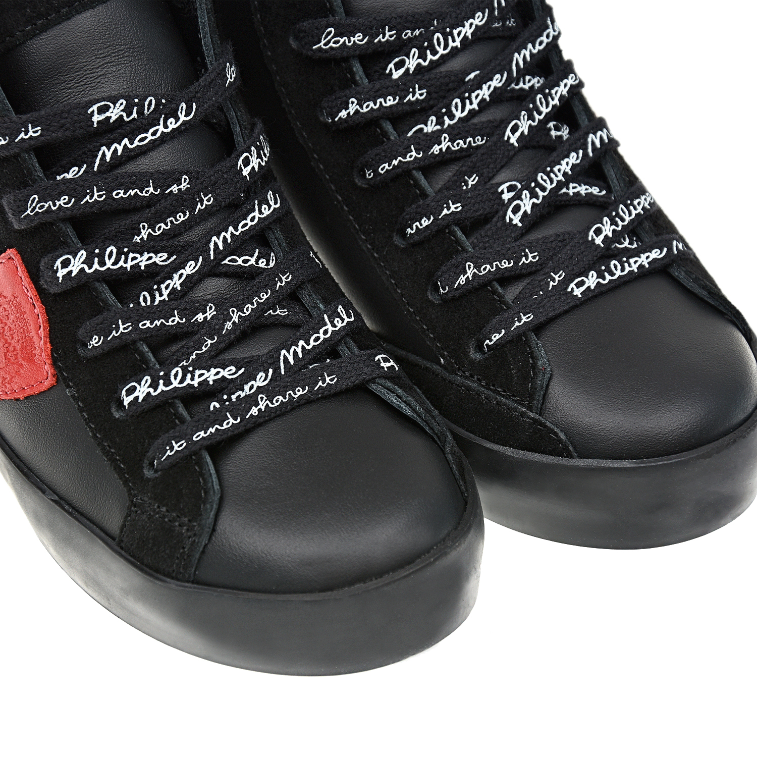 Высокие утепленные черные кроссовки Philippe Model детские, размер 31, цвет черный - фото 7