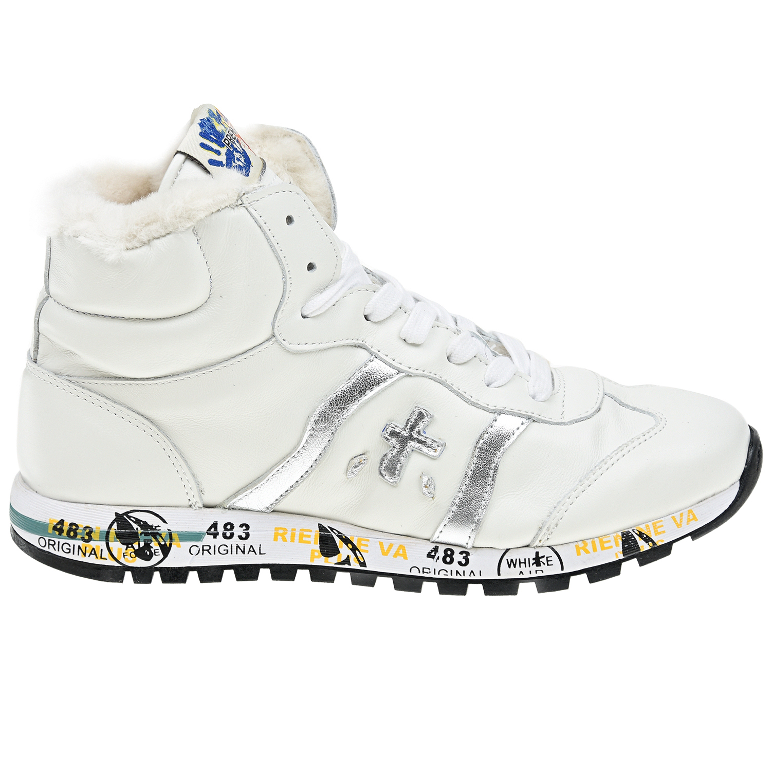 Белые кроссовки с серебристым логотипом will be Premiata детские, размер 38, цвет белый - фото 2