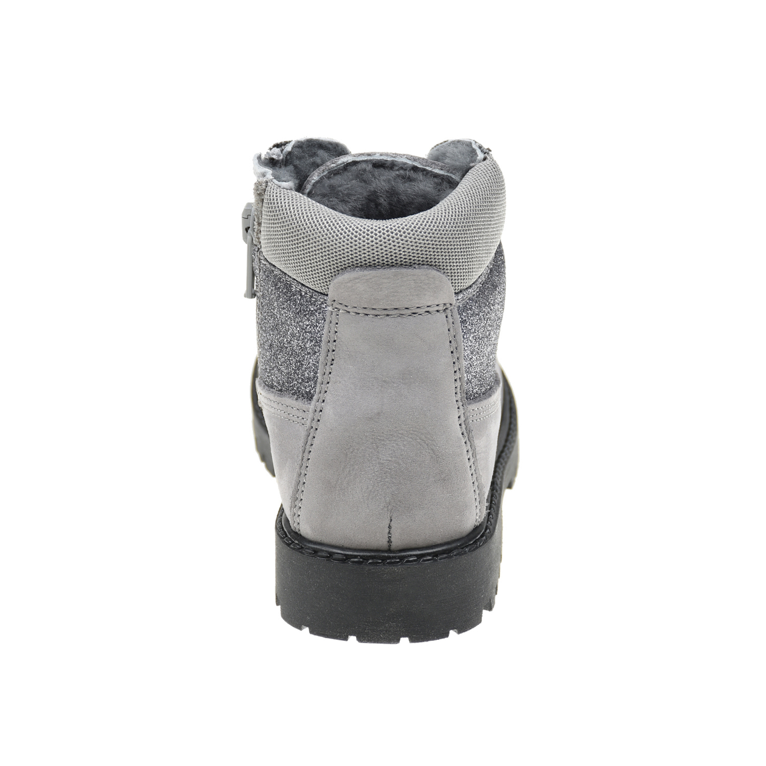 Кожаные ботинки с серебристыми вставками Monnalisa детские, размер 24, цвет серый - фото 3