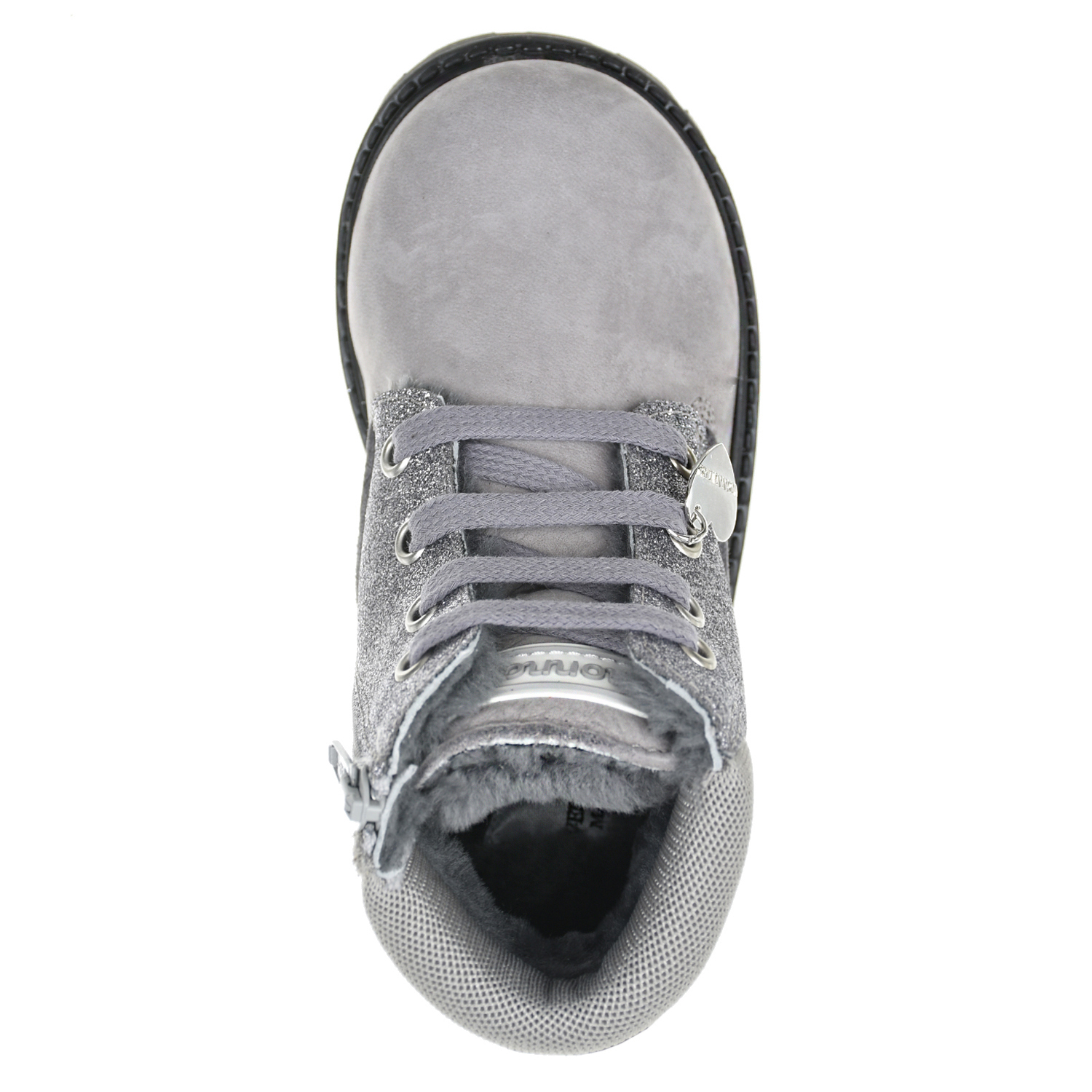 Кожаные ботинки с серебристыми вставками Monnalisa детские, размер 24, цвет серый - фото 5