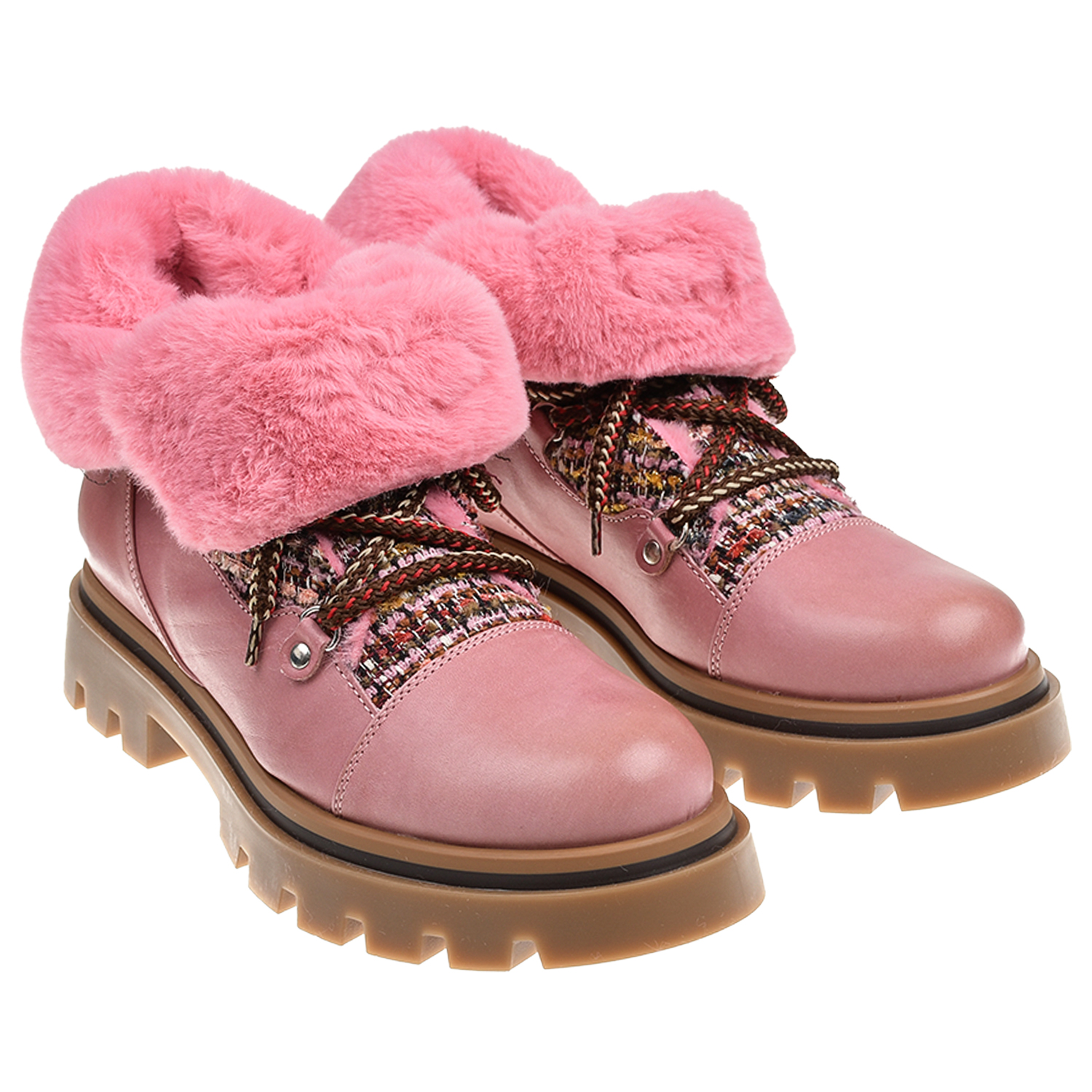 Розовые ботинки с подкладкой из овчины Gallucci детские, размер 37, цвет розовый - фото 1