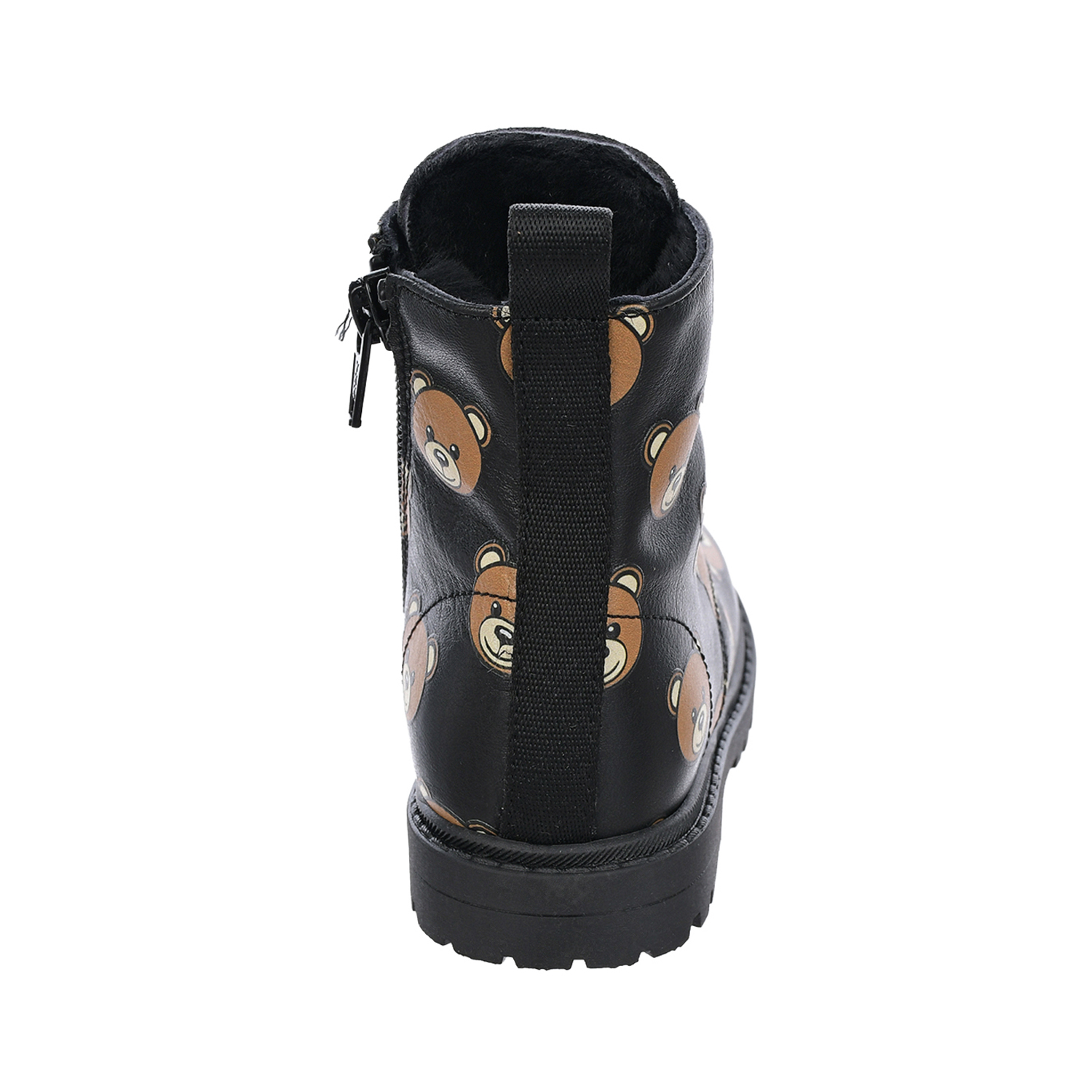 Ботинки со сплошным принтом "медвежата" Moschino детские, размер 23, цвет черный - фото 3