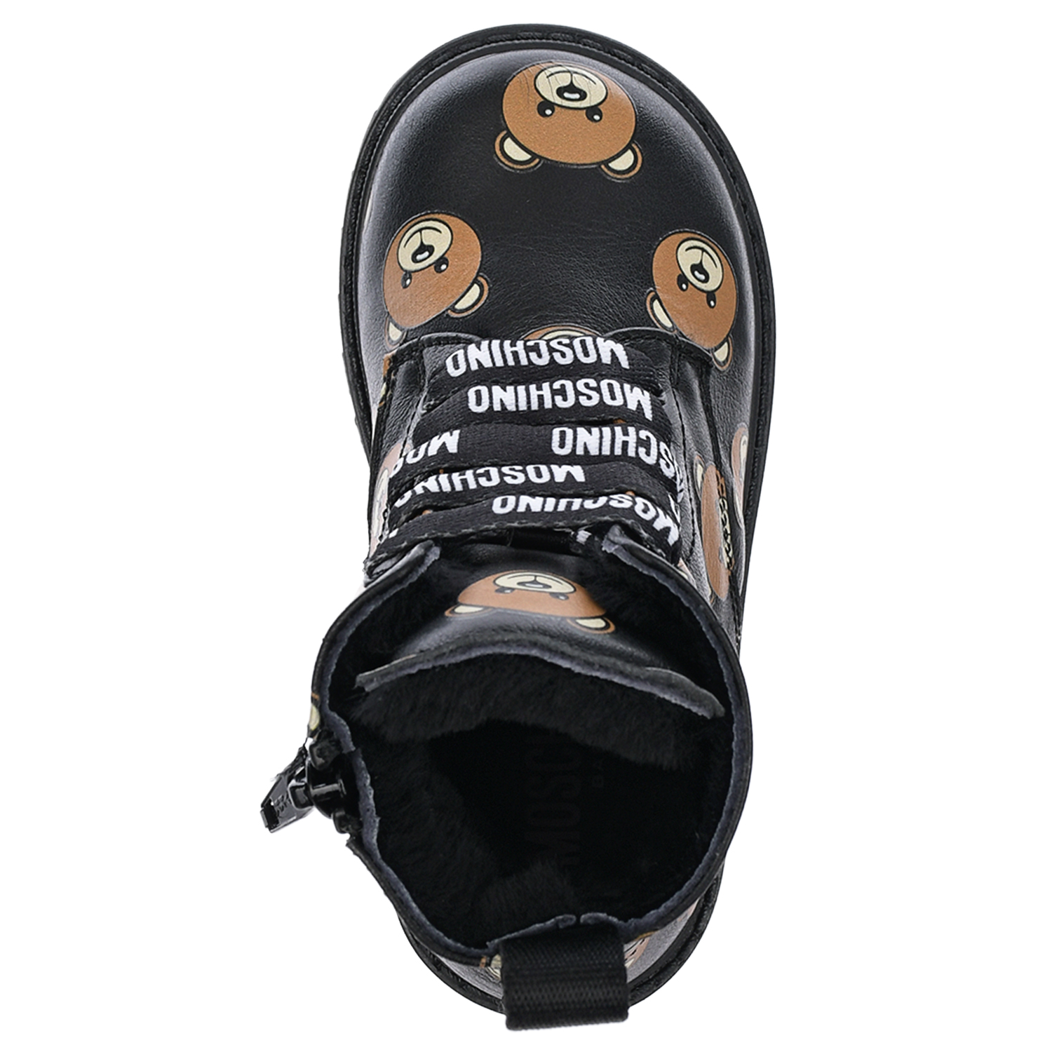 Ботинки со сплошным принтом "медвежата" Moschino детские, размер 23, цвет черный - фото 4