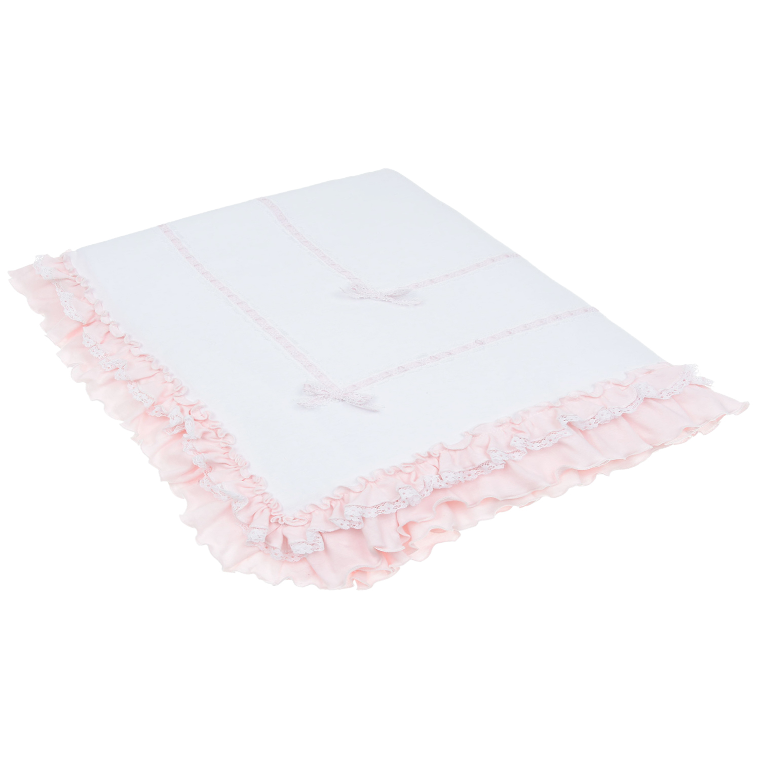Белый плед с розовыми рюшами Aletta детский, размер unica, цвет мультиколор - фото 1